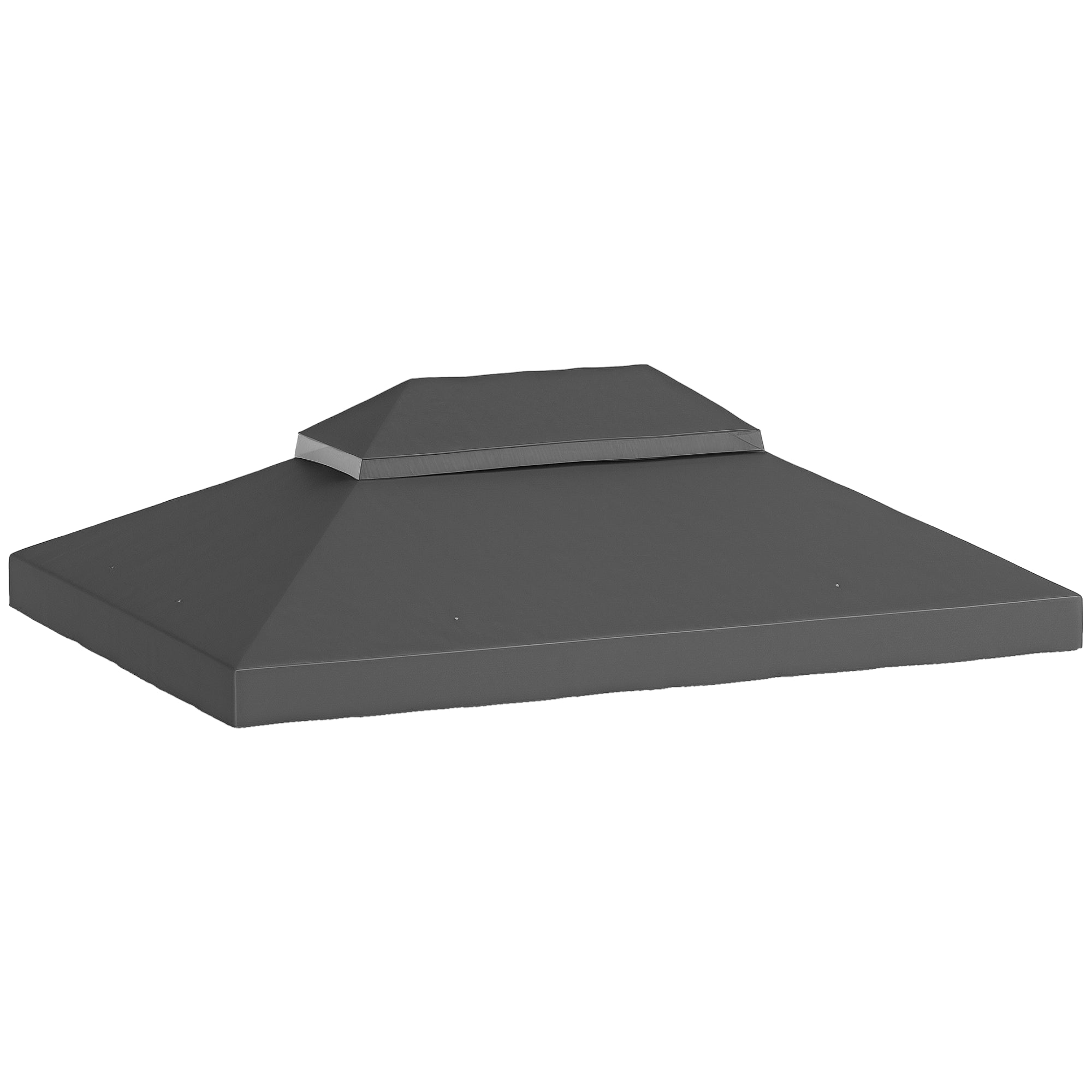 Replacement Canopy for Gazebo Tent Roof 4 x 3m, Double Roof with Drainage Holes, High Density 370g/m? Polyester, UPF30+ Sun Protection, CANOPY ONLY INCLUDED, Dark Gray