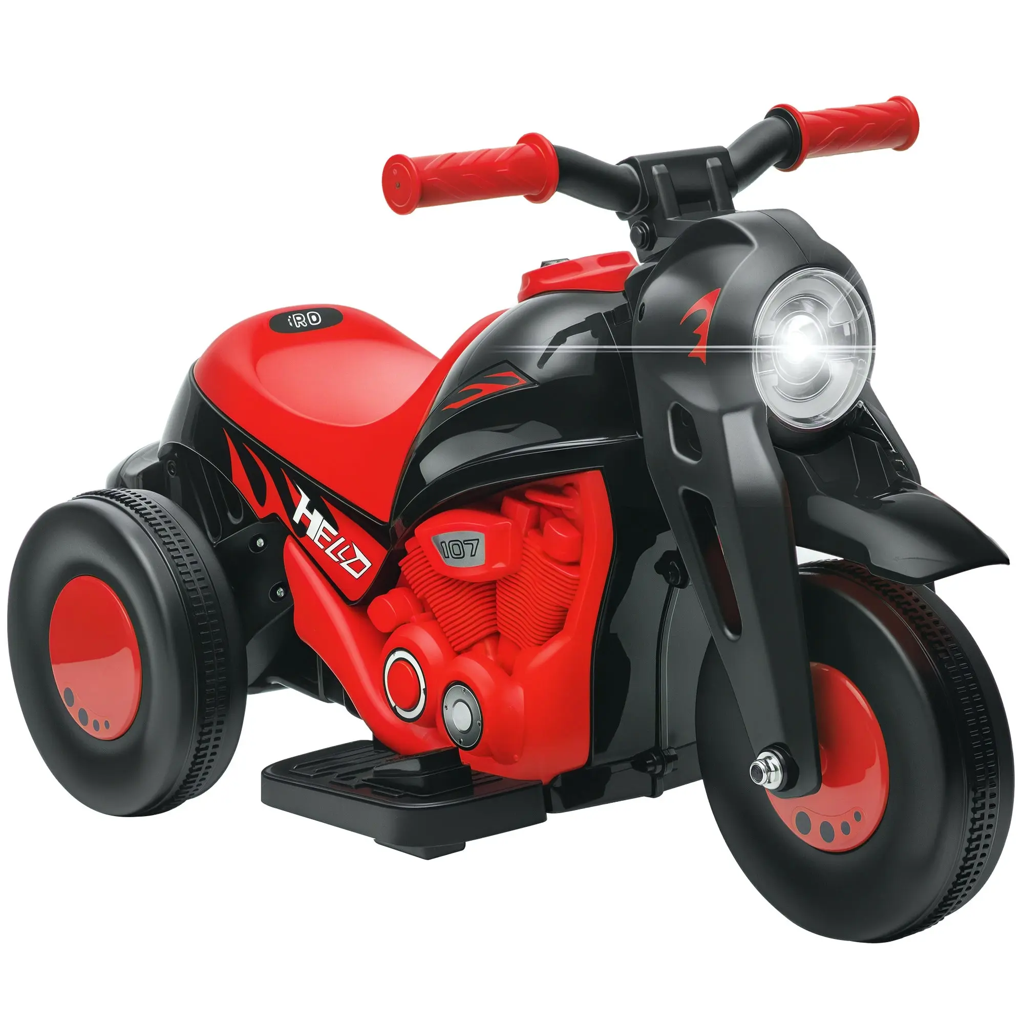 Electric Motorbike for Kids 2+ Years Battery Powered Kids Bike 6V with Bubble Blowing Function Headlights Music Kids Bike with 3 km/h Speed Load 30 kg Red