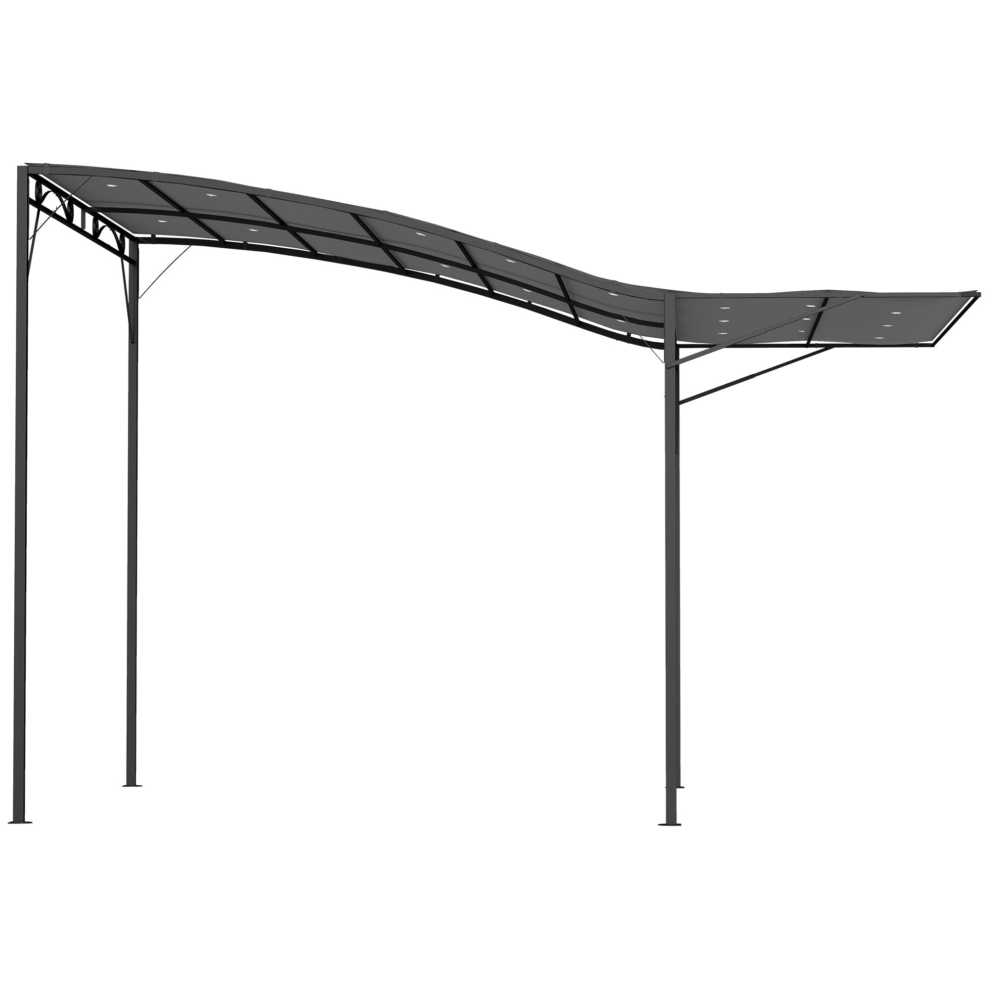 Outsunny 3 x 2,5 m säädettävä kattopergola – teräsrunko, tummanharmaa polyesterikatto
