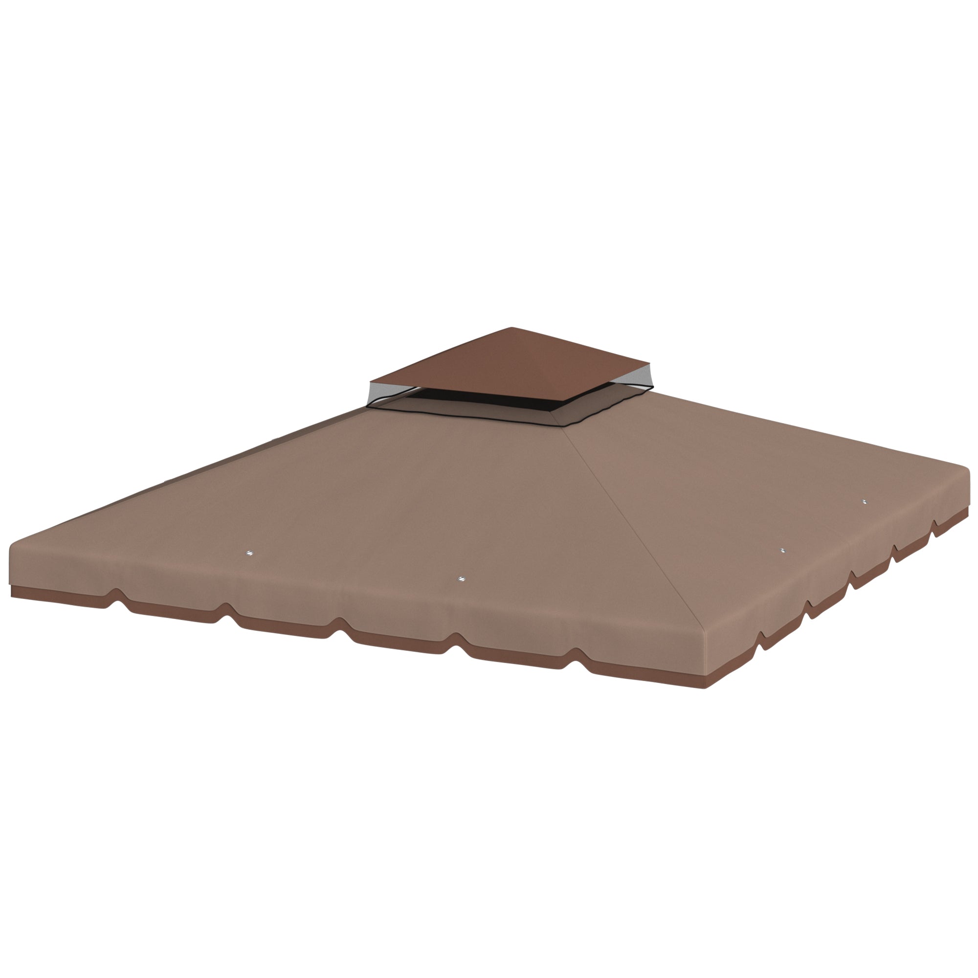 Outsunny asenduskate 3 x 3 m paviljonile — veekindel kahekihiline polüesterkate, khaki/pruun