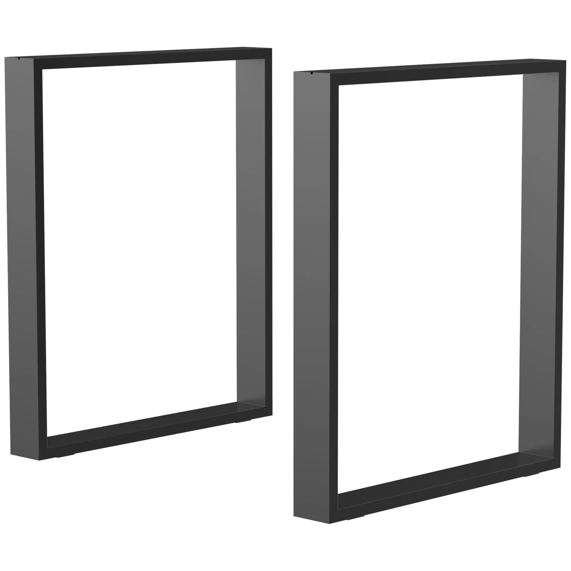Table Legs 2 Piece Metal Furniture Feet Table Frame 60 x 72 cm Table Runners with Floor Protectors for Dining Table, Desk, Nightstand Black