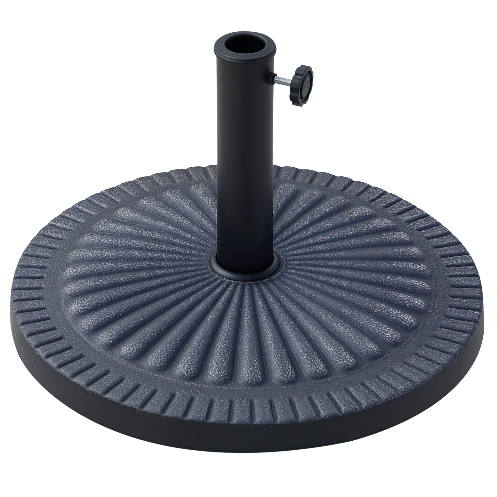 Outsunny Parasolfod Diameter 3.8-4.8 cm Blomstermotiv med Knop Vægt 15 kg Have Resin 49x32 cm