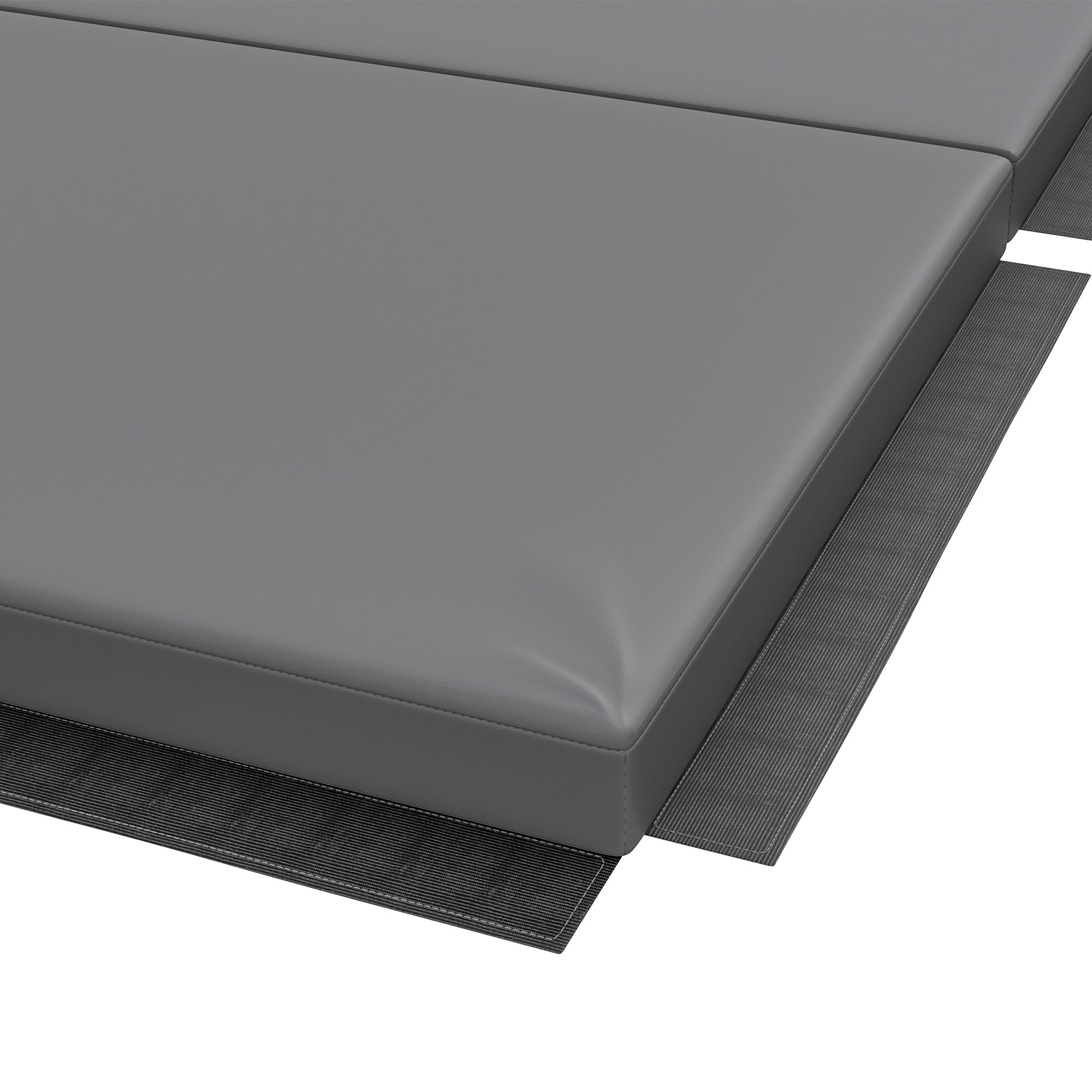 HOMCOM Klappbare Gymnastikmatte, dicke Gymnastikmatte, 180 x 80 x 5 cm, mit Griff, Bodenmatte für Yoga, MMA, Sport, Fitness, Pilates, synthetische Beschichtung, grau
