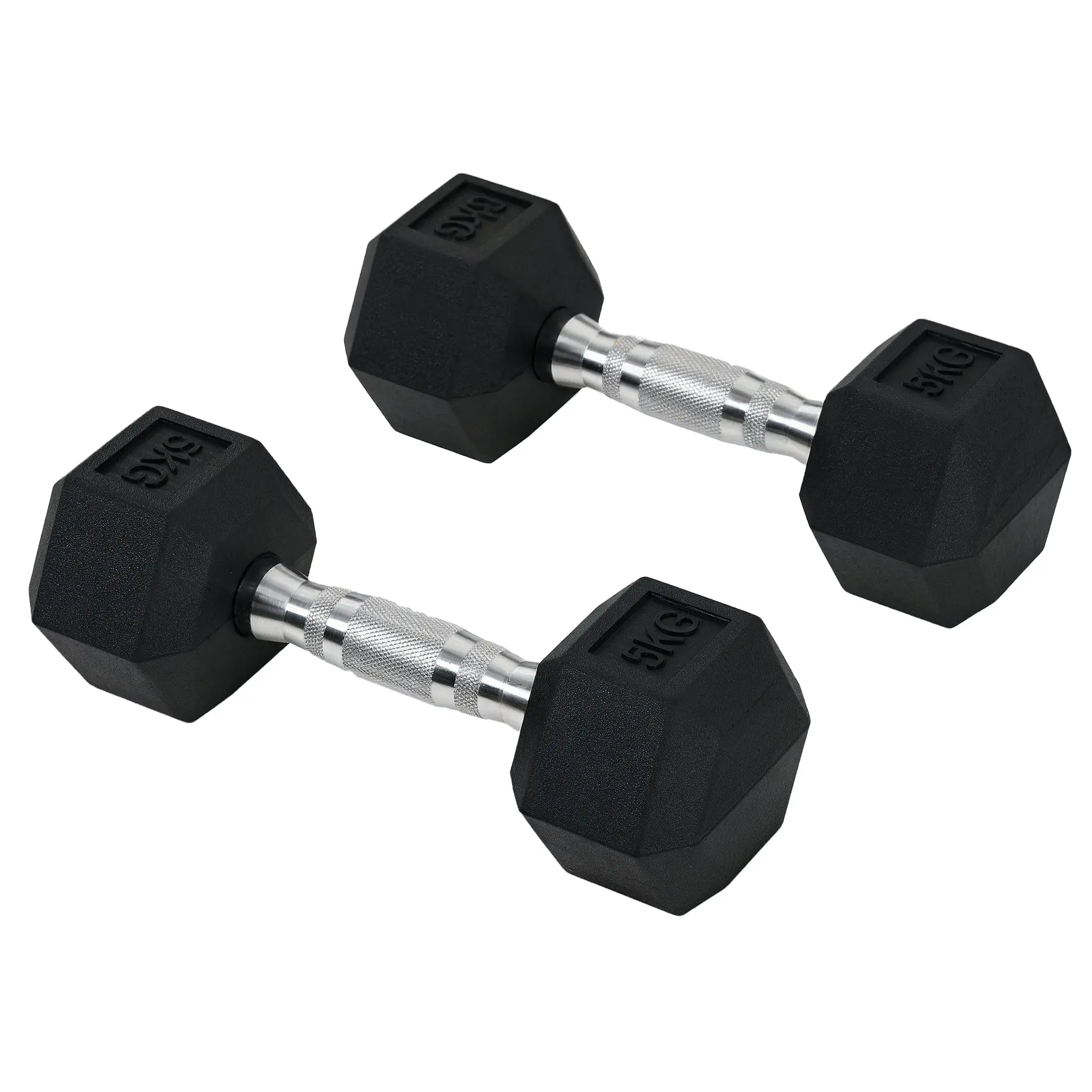 Dumbbell Set, 2 Dumbbells with Knurled Handle, Cast Iron Dumbbell Set, 2 x 5 kg, Dumbbells for Men and Women, Dumbbell Set for Home, Gym, Strength Training