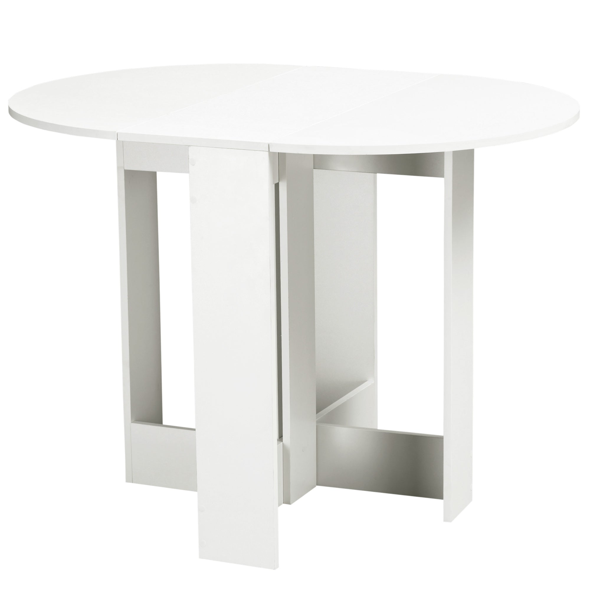 Skládací jídelní stůl HOMCOM s 2 sklápěcími křídly, skládací stůl pro 2-4 osoby 104x76x73,7 cm Bílý