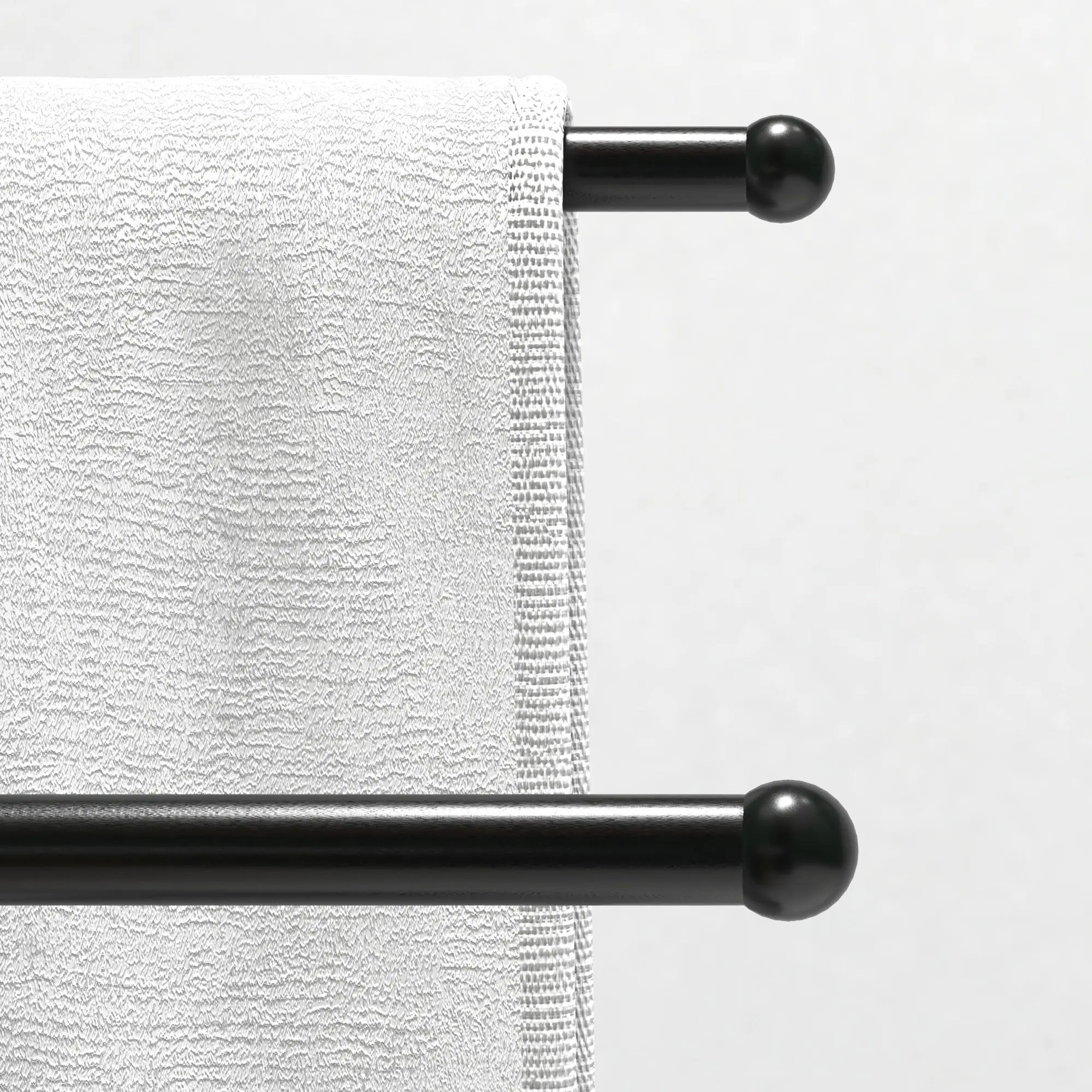 Freestanding Towel Rack 2-Tier Metal Towel Holder for Bathroom, 50W x 18.5D x 85H cm, Black