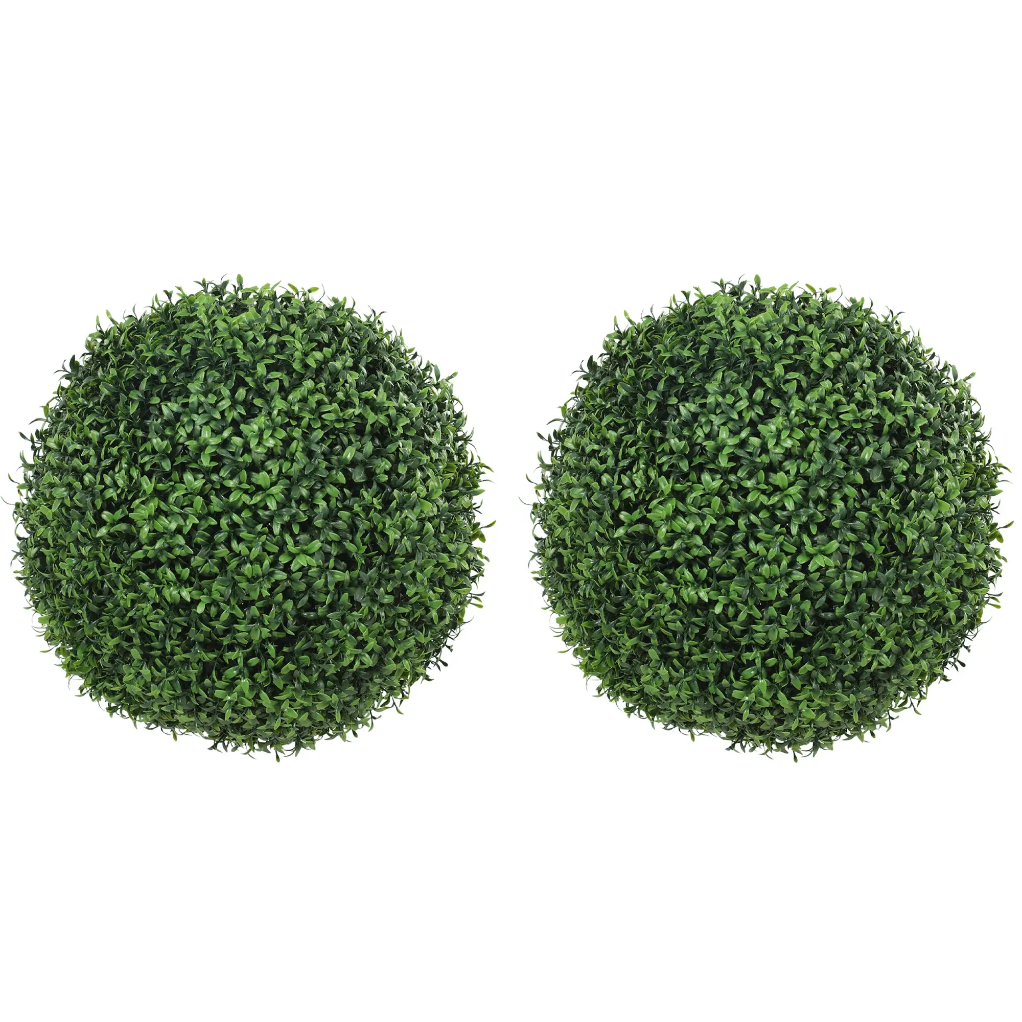Set of 2 Artificial Boxwood Topiary Balls, 16.5 in (42 cm) with Nursery Pots — 682 Leaves, UV-Resistant Indoor/Outdoor Decor