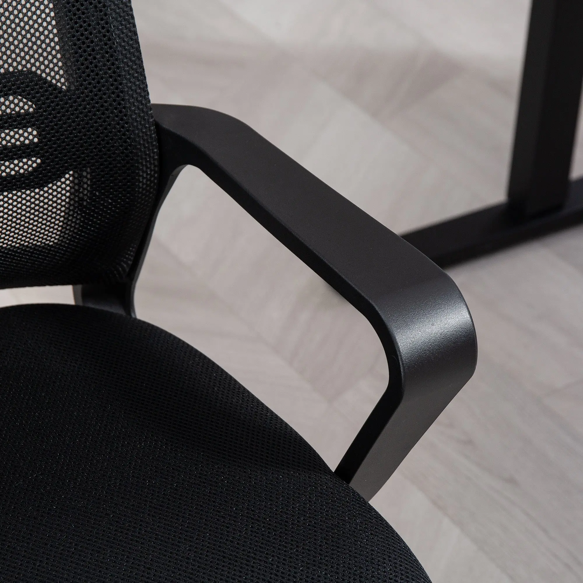 Mesh Office Chair, Ergonomic Meeting Chair with Sled Base, for Conference Room, Bedroom, Waiting Area, Reception, Black