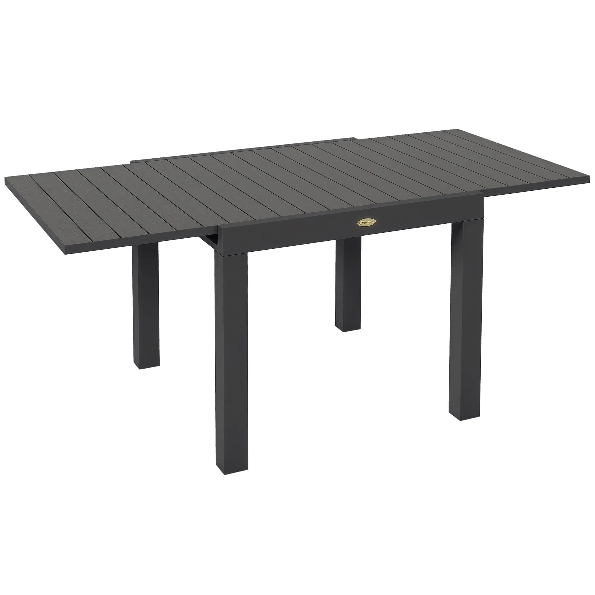 Garden Table Dining Table for 6 People Patio Table Expandable Balcony Table up to 70 kg load capacity Aluminum Gray 81/162 x 80 x 75 cm