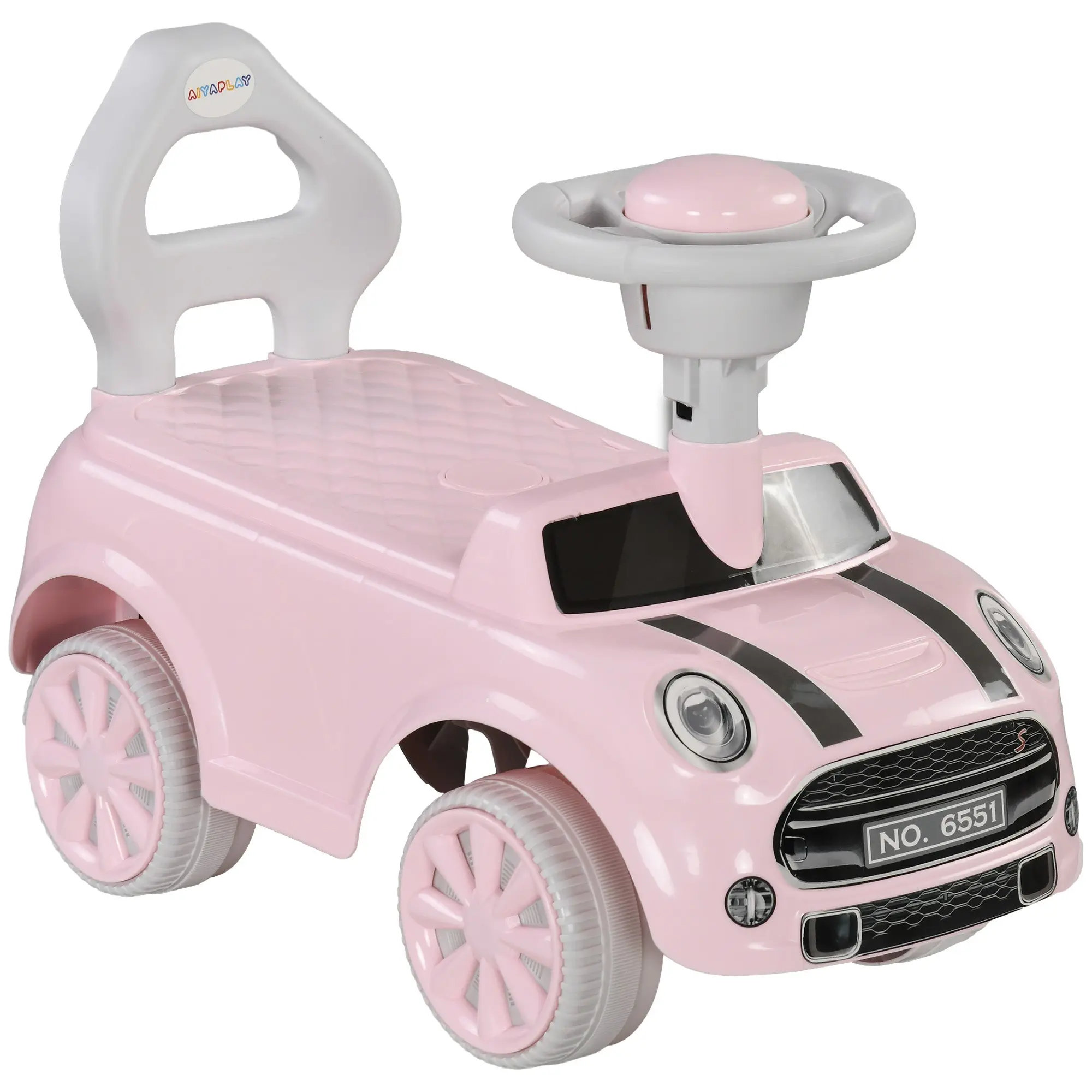 Children's Ride-On Car, Kids Vehicle with Steering Wheel Horn, Children's Car, Ride-On Vehicle with Tipping Guard, Ride-On for Kids, Pink, 53 x 25 x 35 cm