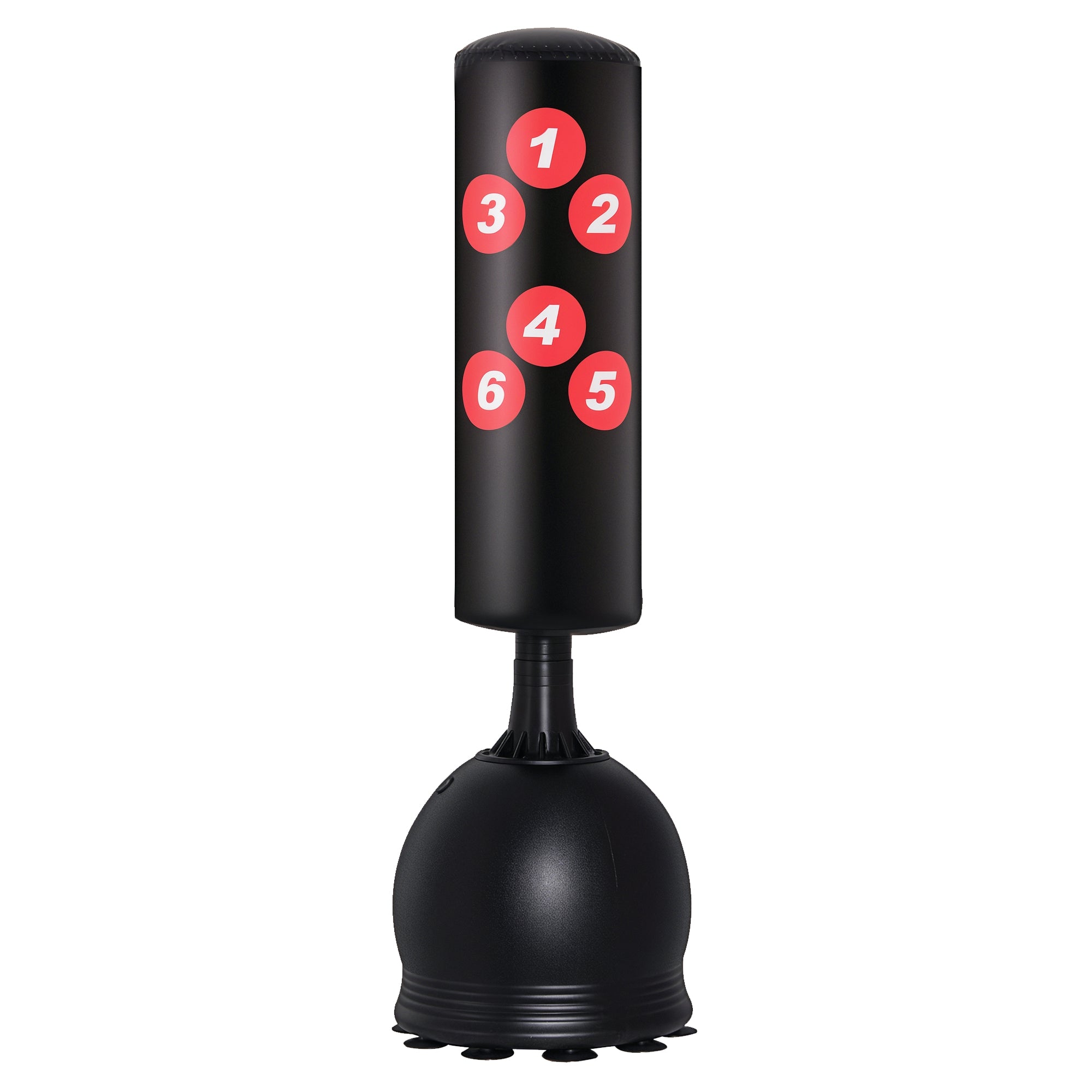 HOMCOM Stehende Punching Bag 165cm - Gratis Stehende Schwaarz Punching Bag mat Saugnapf-Basis - Boxen Partner & Trainer fir Profien a Fännger
