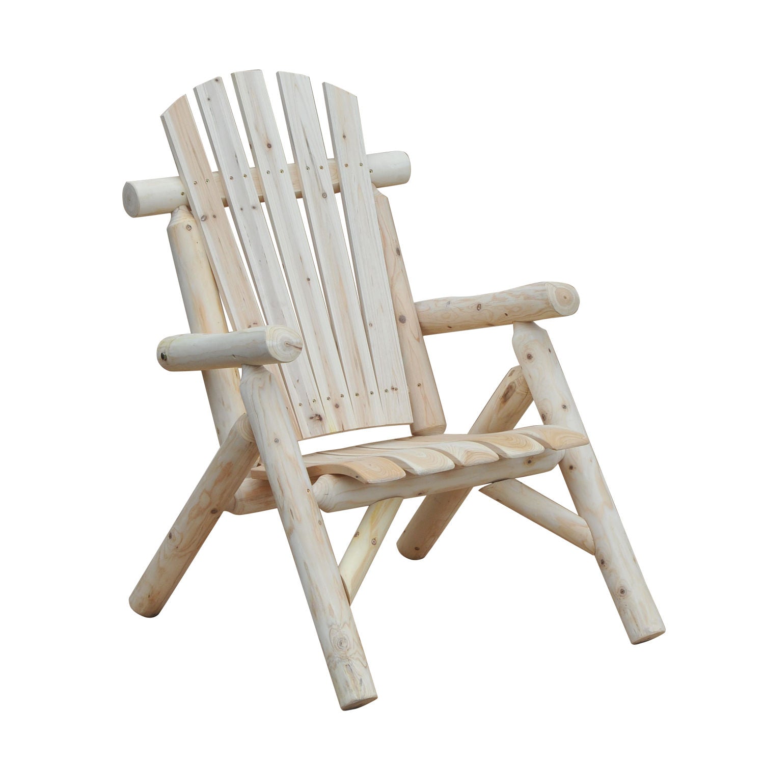 Outsunny Időjárásálló Adirondack Szék Fából készült Kültéri Kertiszék Magas Támlával és Karfákkal Erkélyszék Kerti Ülőhely 83cm x 68cm x 101cm Természetes