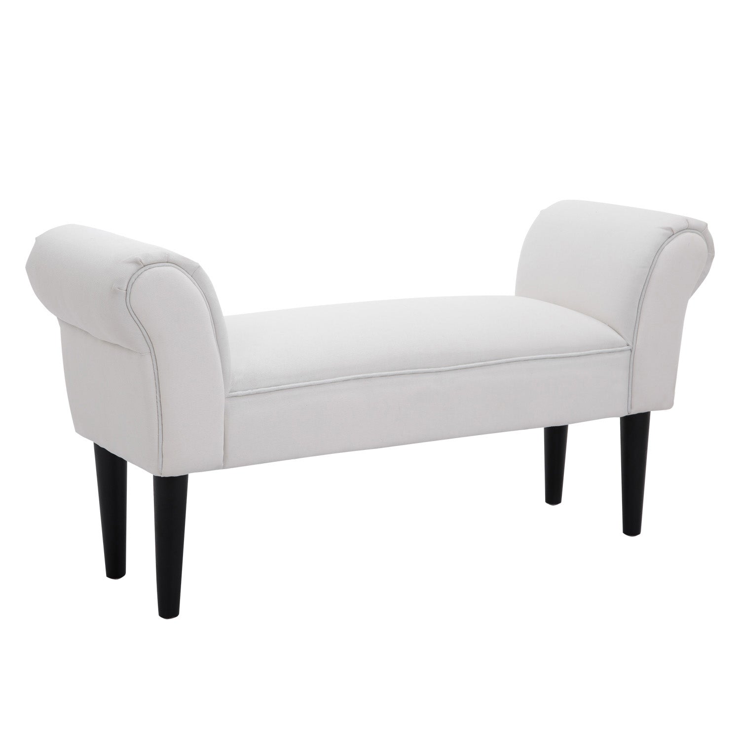 HOMCOM Čalouněná lavice na konci postele s opěrkami pro ložnici, obývací pokoj a chodbu 102x36x51 cm, nosnost 130 kg