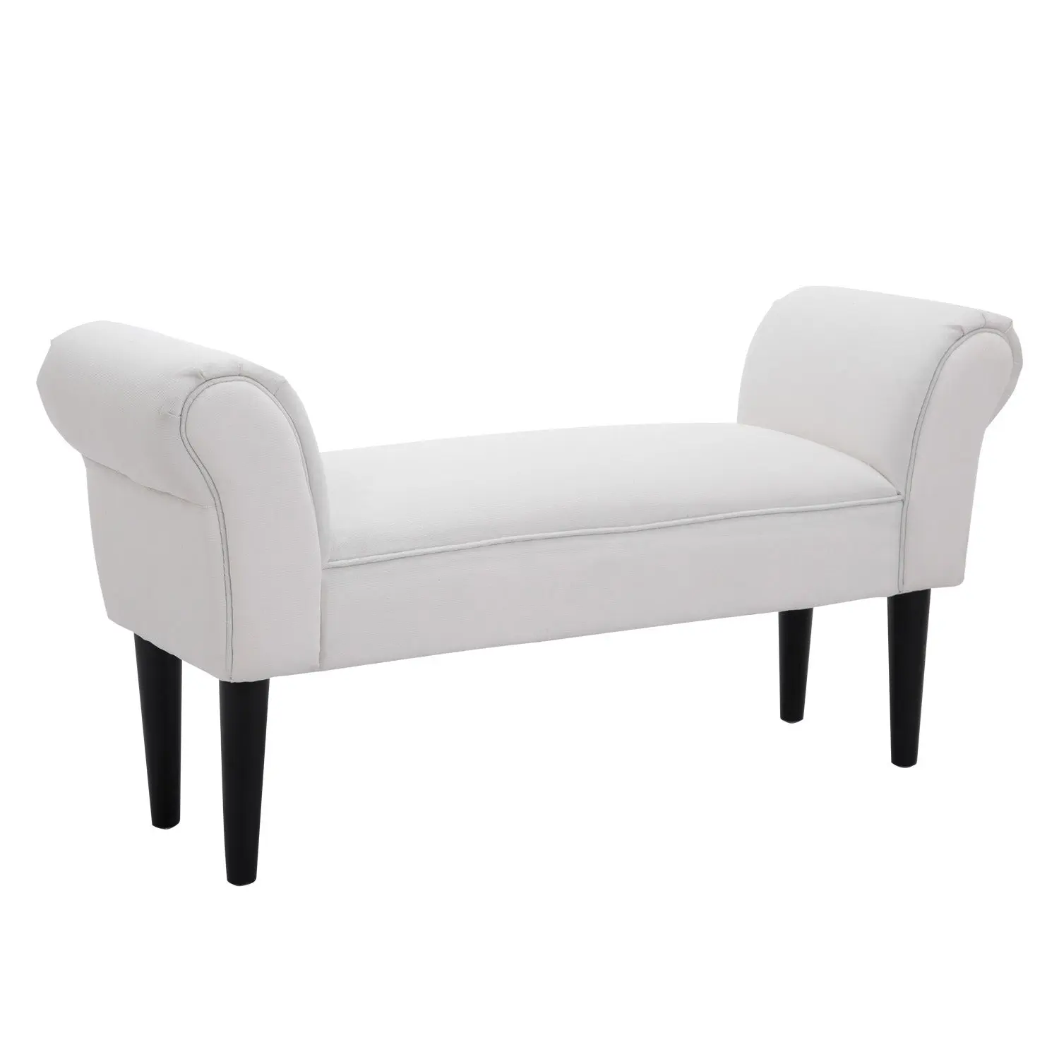 Bed End Stool Bench with Arms Upholstered Wooden Bench for Bedroom Living Room Hallway 102x36x51cm Load 130kg