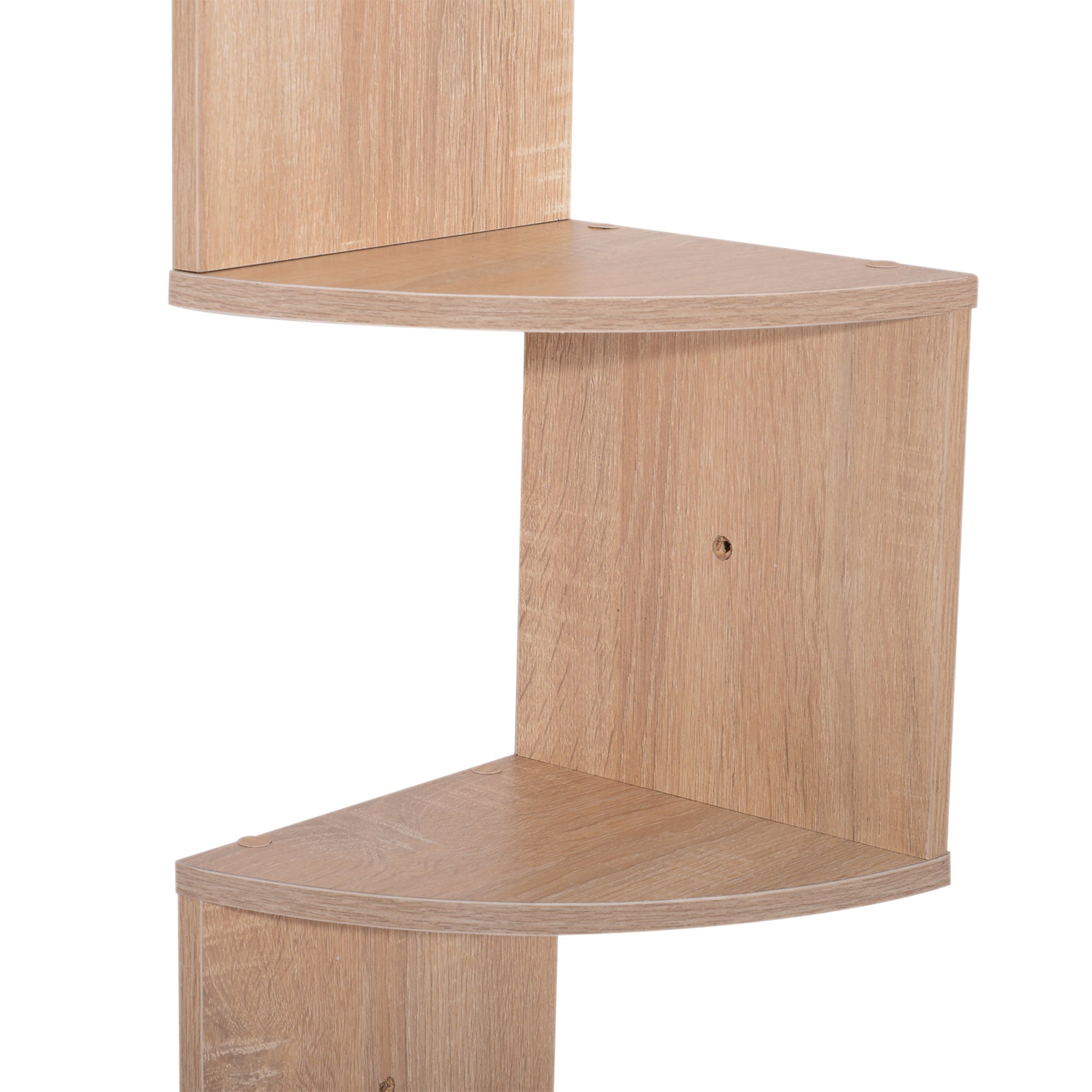 Ραφιέρα Γωνιακή HOMCOM Zigzag 20L x 20W x 126H cm 5 Επιπέδων Φωτεινός Δρυς