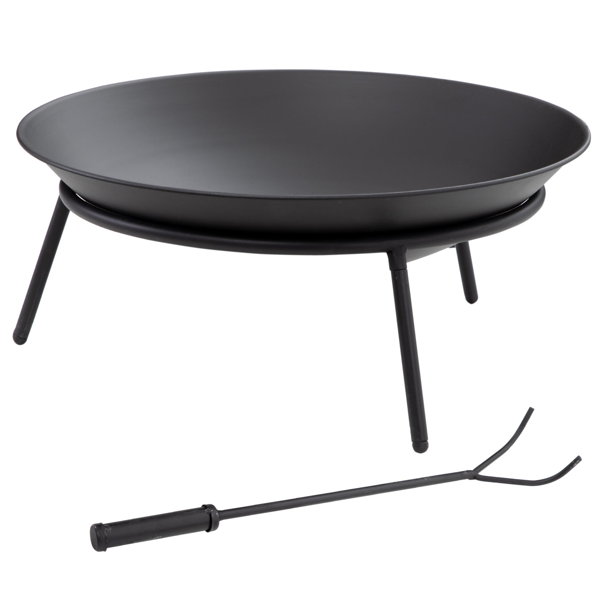 Outdoor Fire Pit Garden Metal Fire Pit with Poker for Bonfires Terrace Camping Outdoor ?47x21 cm Black