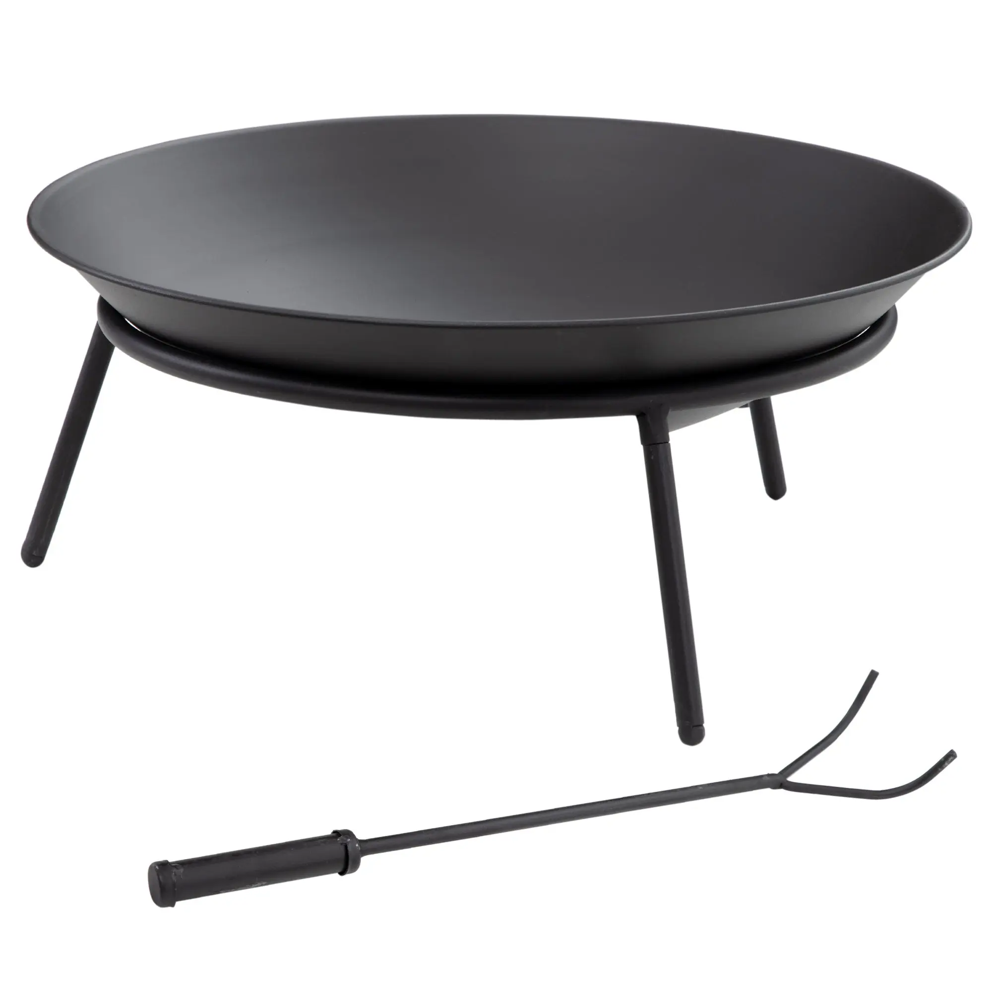 Outdoor Fire Pit Garden Metal Fire Pit with Poker for Bonfires Terrace Camping Outdoor ?47x21 cm Black