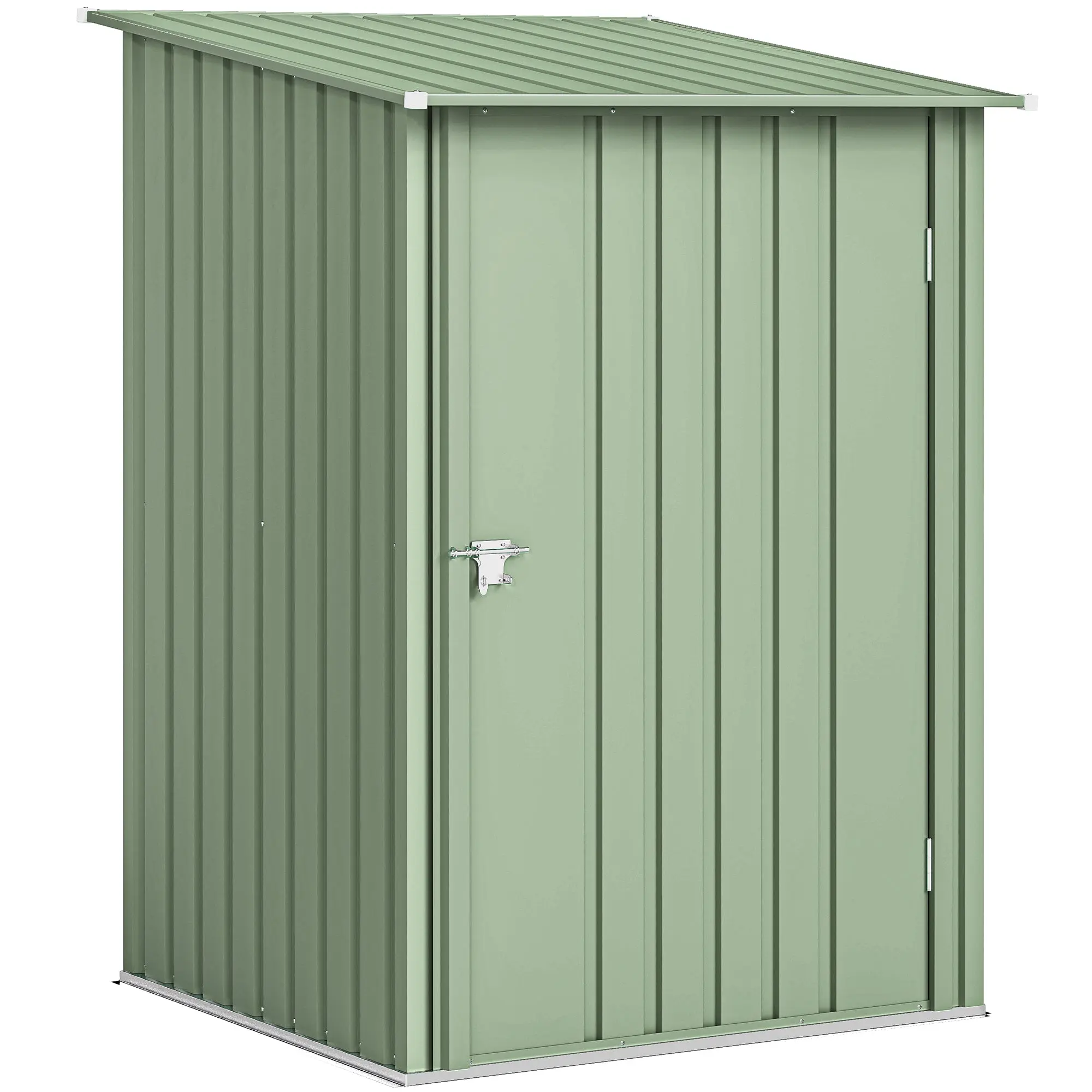 Outdoor Garden Shed, 0.92 m² (9.9 sq ft), 39.4 x 40.6 x 63.0 in — Metal Storage Shed with Lockable Door for Tools, Patio, Light Green