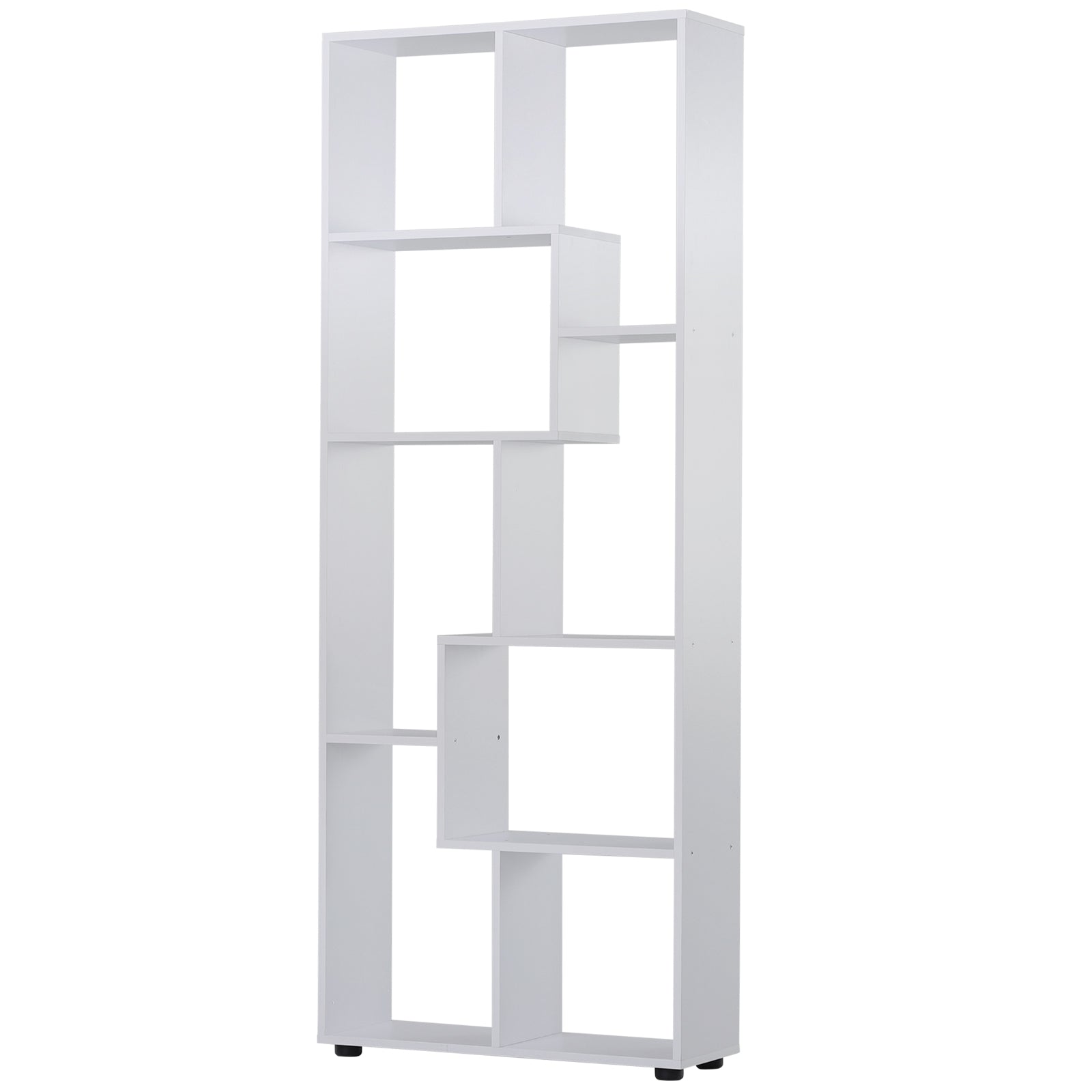 HOMCOM Moderní vertikální knihovna s 8 policemi z E1 dřevotřísky 70 x 24 x 178 cm bílá