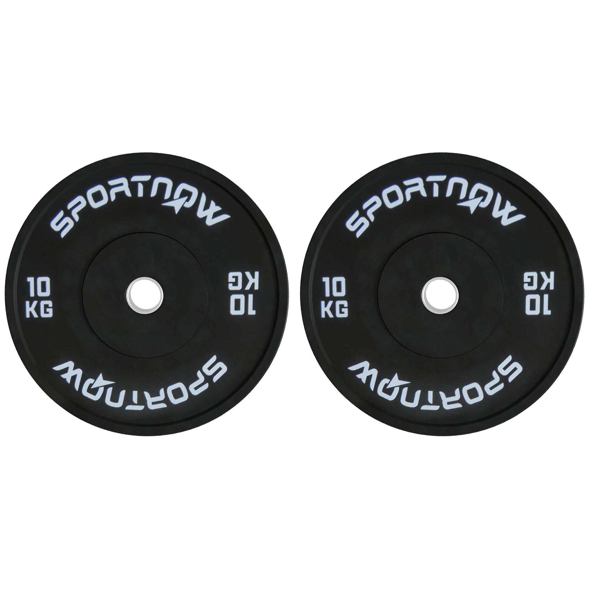 SPORTNOW Set of 2 10 kg Gym Plates, Plates for Barbell and Dumbbells with ?5 cm Attachment for Home and Gym Training, Black