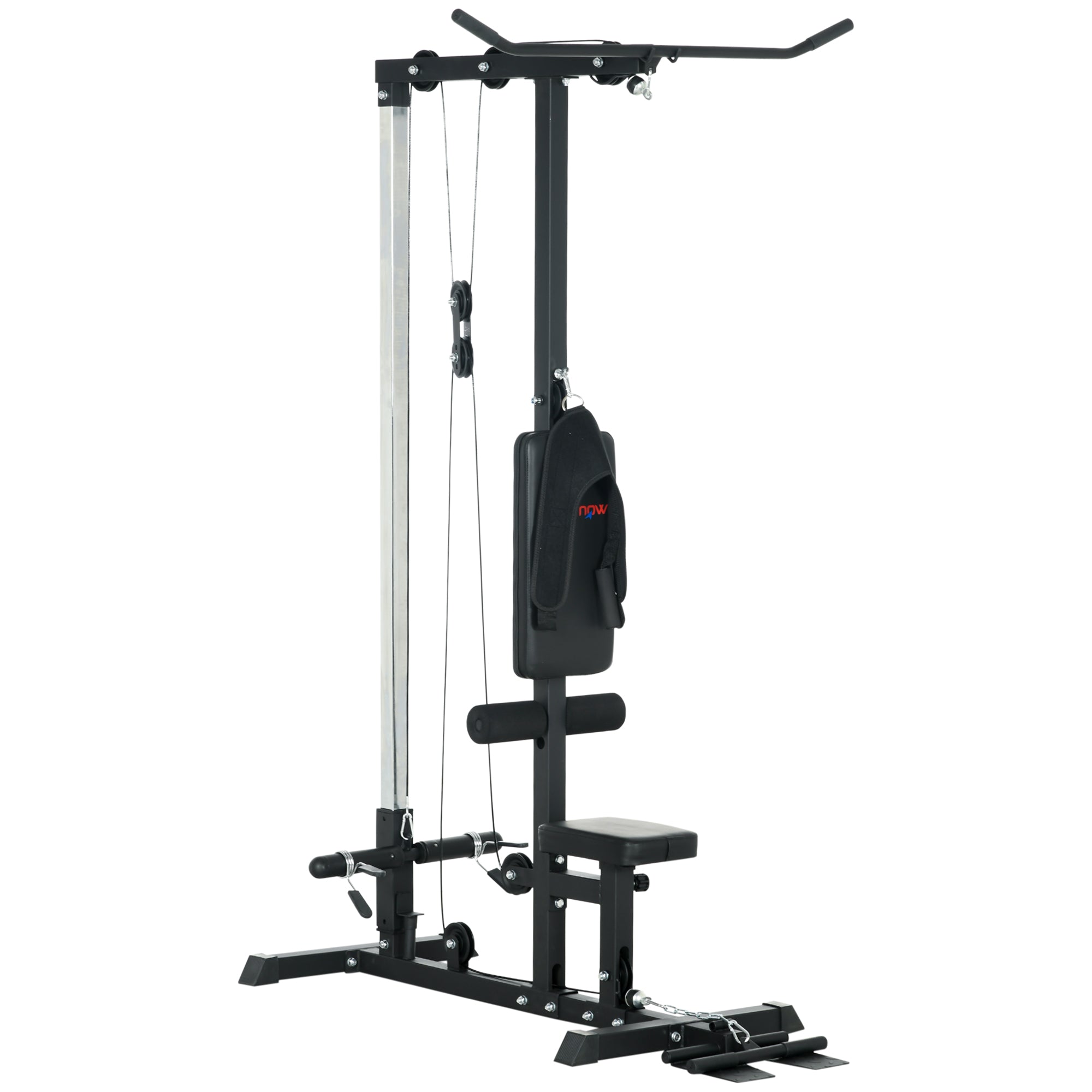 SPORTNOW Kotikuntosali Power Tower monitoiminen Lat Pulldown -asema, jossa Lat Pulldown -tankoa, Tricep-tankoa, jopa 50 kg painoja, Lat Pulldown -torni, Kaapelin Pulldown -asema, Lat Pulldown -kone, K