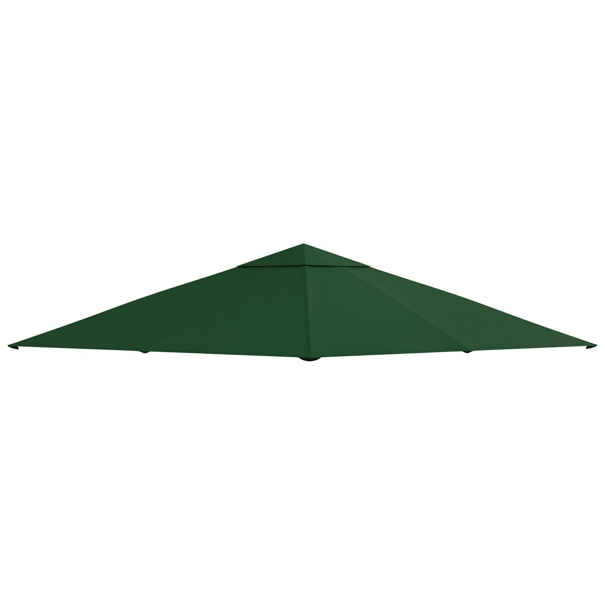 Outsunny Pavilon Napellenző Kert Pavilonhoz kb. 3 x 3 m, vízálló, cserélhető napellenző, pavilon takaró, napvédelem, 8 vízelvezető nyílás, Poliészter, Zöld