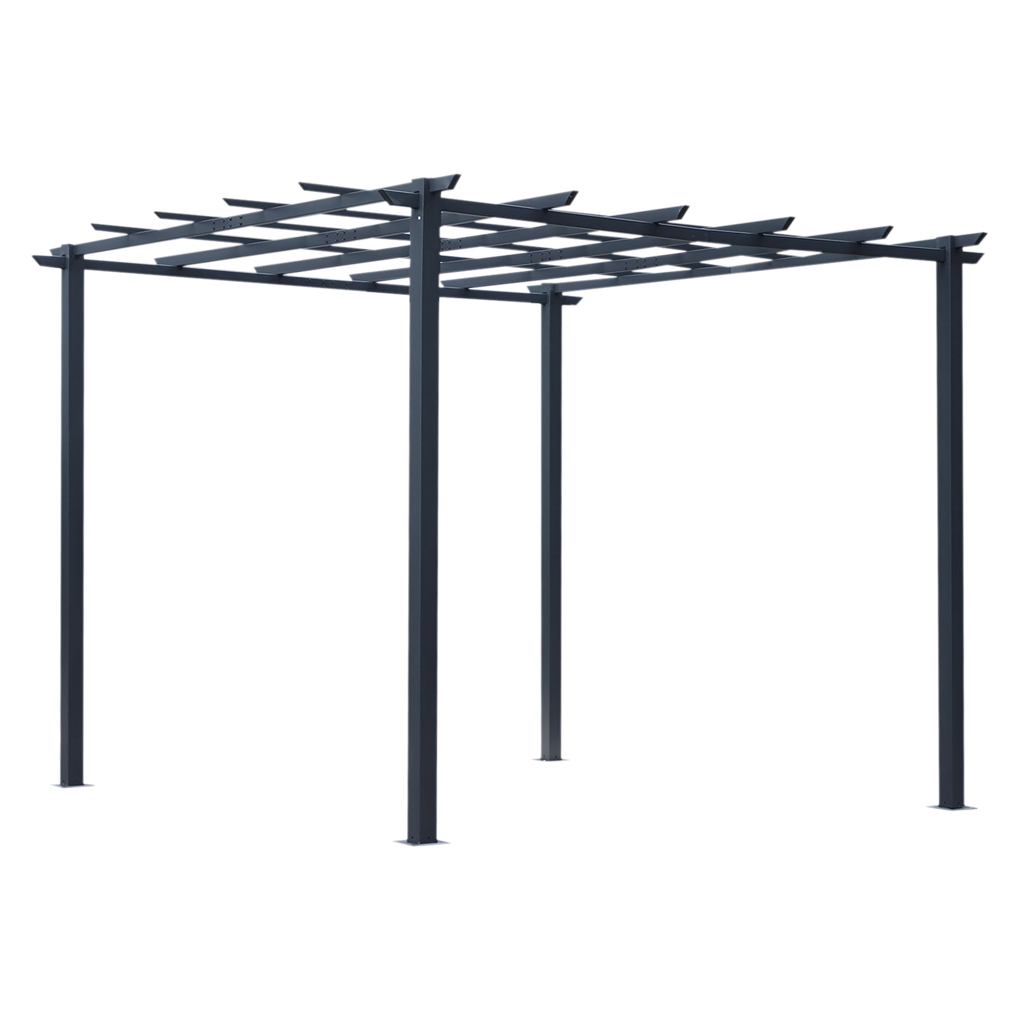 Outsunny Rosenpavillon Pflanzenbogen Rosenbogen Rankhilfen Gartenpavillon Wetterfest Metall Schwarz 2,97 x 2,95 x 2,3 m
