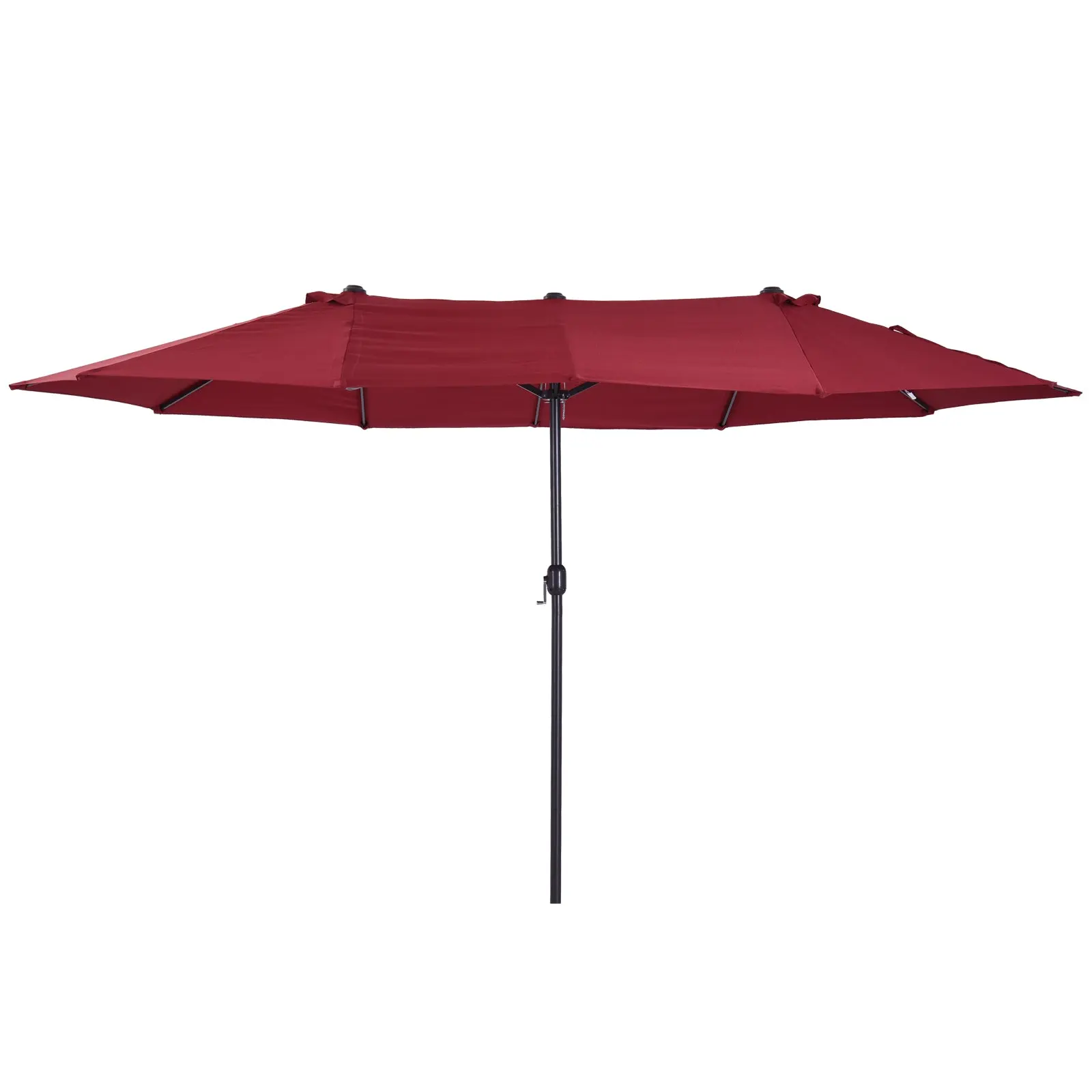 Double Sun Umbrella 455 x 265 cm, UV Protection Sunshade with Crank, Balcony Umbrella Beach Umbrella Windproof Crank Umbrella Sun Protection for Beach Balcony Garden, Burgundy