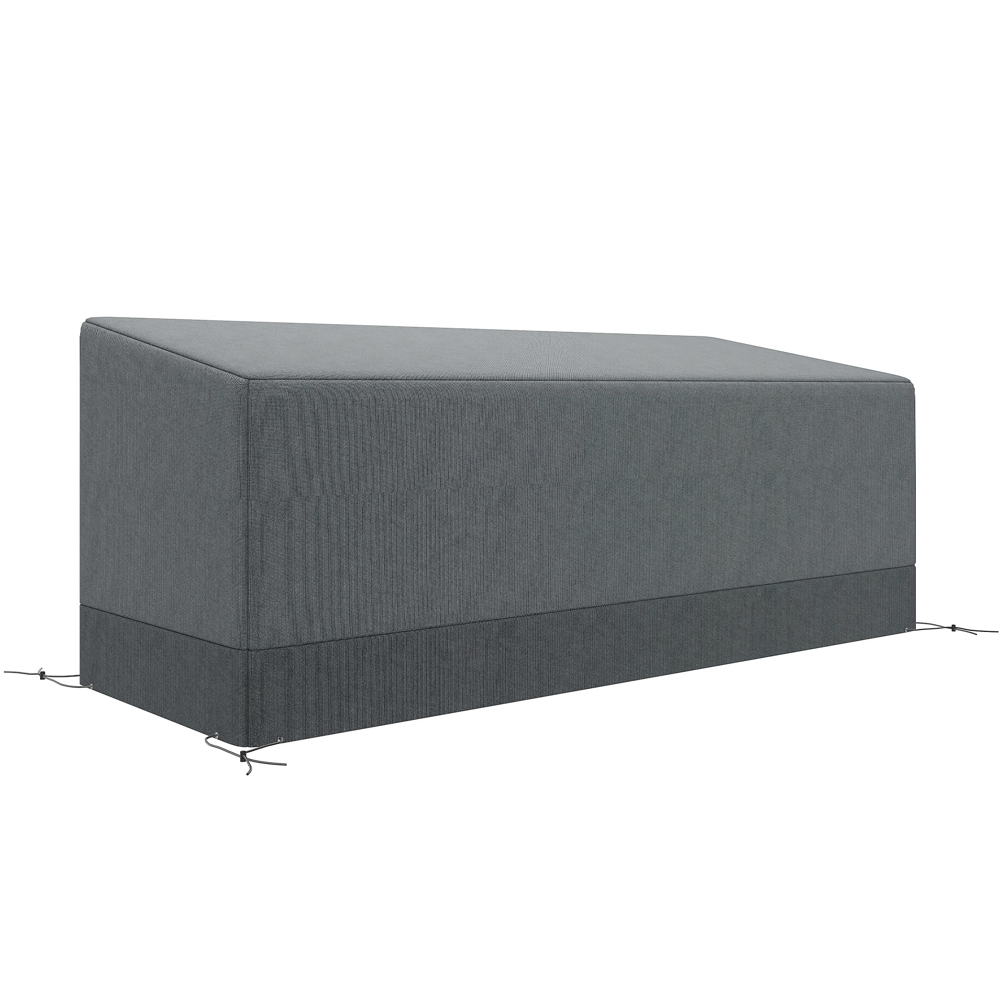 Waterproof Winter Patio Furniture Cover — Windproof, UV-Resistant 600D Oxford Tarp for Terrace Furniture, 75 x 28.3 x 24.8–29.9 in, Light Gray