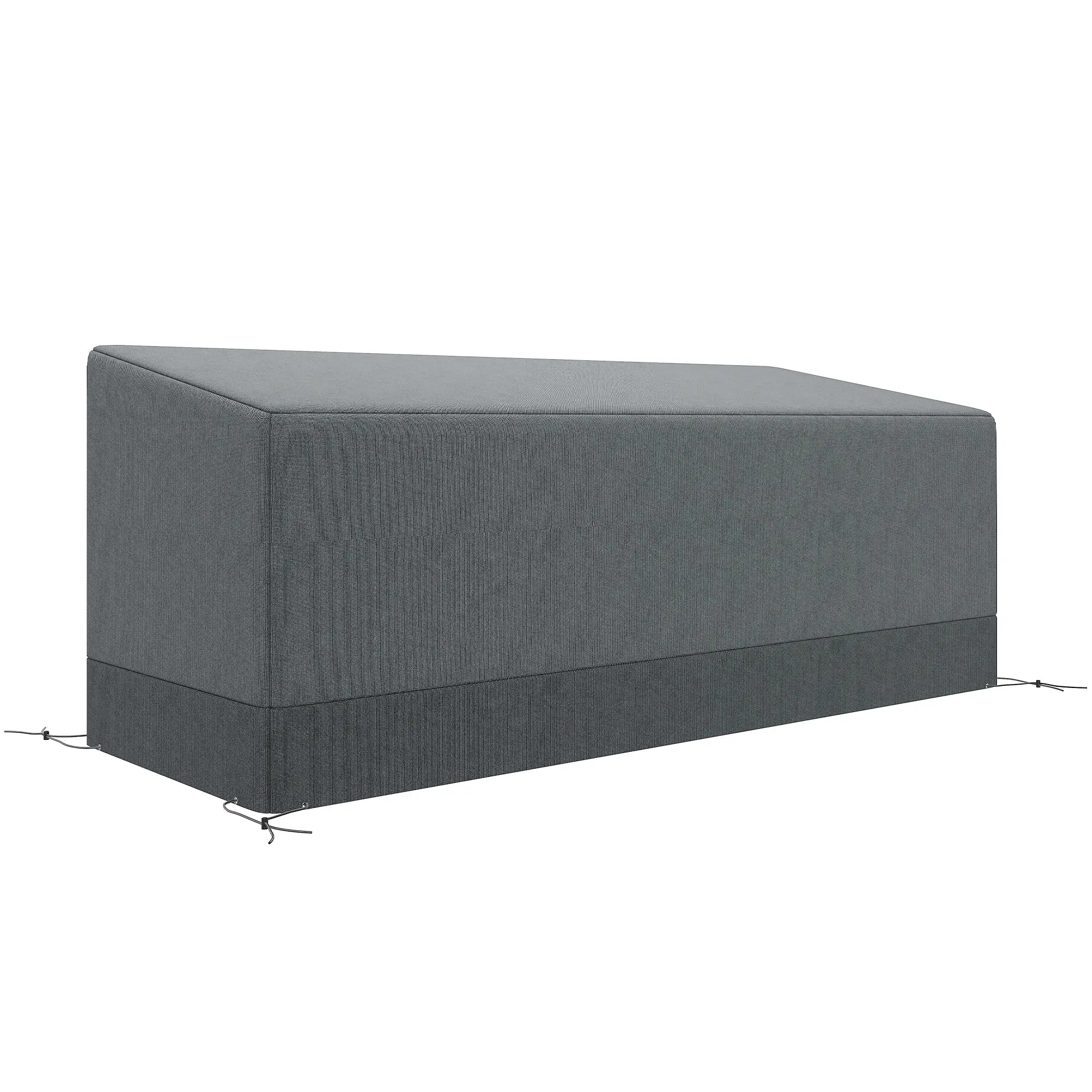 Waterproof Winter Patio Furniture Cover — Windproof, UV-Resistant 600D Oxford Tarp for Terrace Furniture, 75 x 28.3 x 24.8–29.9 in, Light Gray