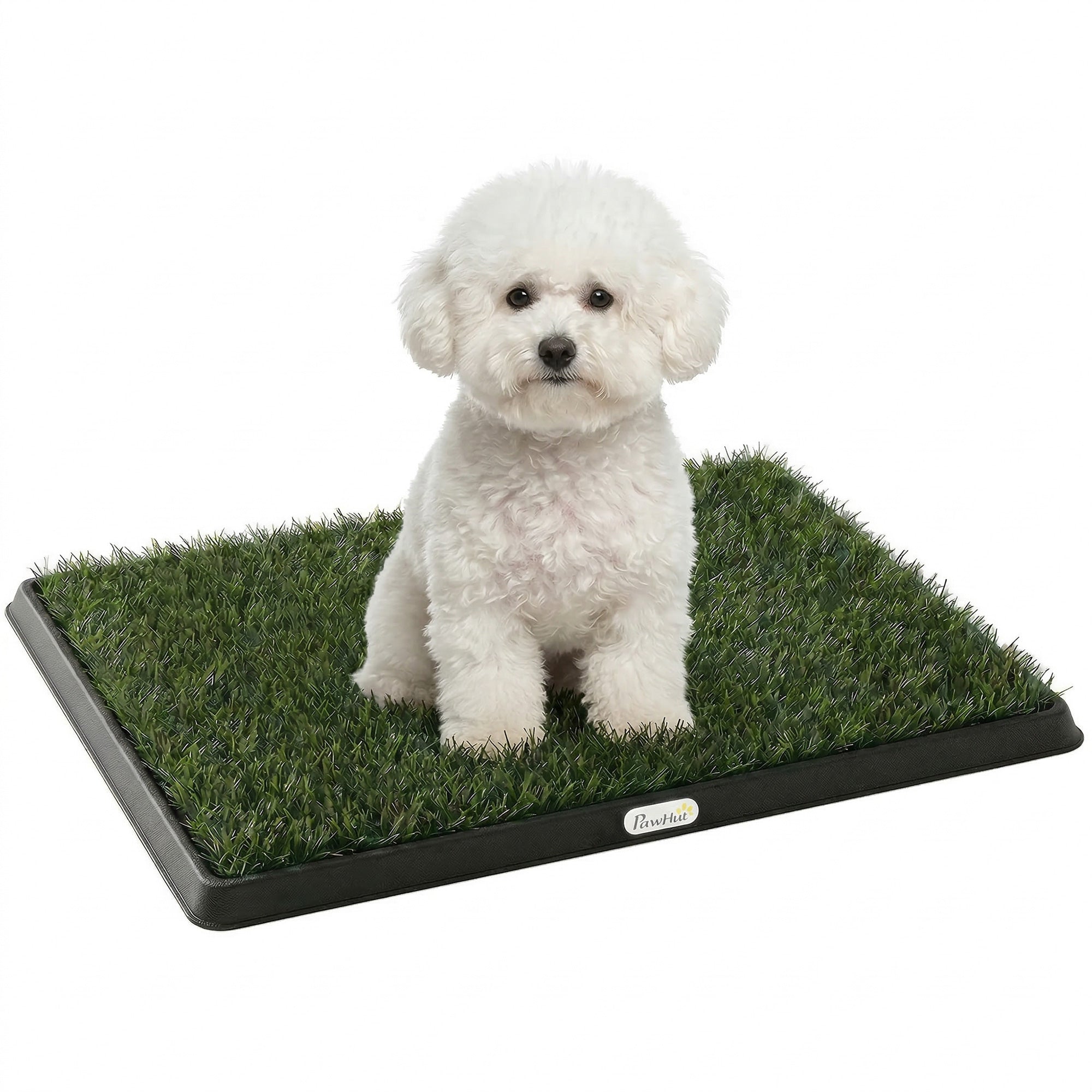 PawHut Hundetoilette 63 x 50,5 x 3,5 cm – Waschbarer Kunstrasen-WC für Welpen & kleine/mittelgroße Hunde, ideal für Balkon & Wohnung