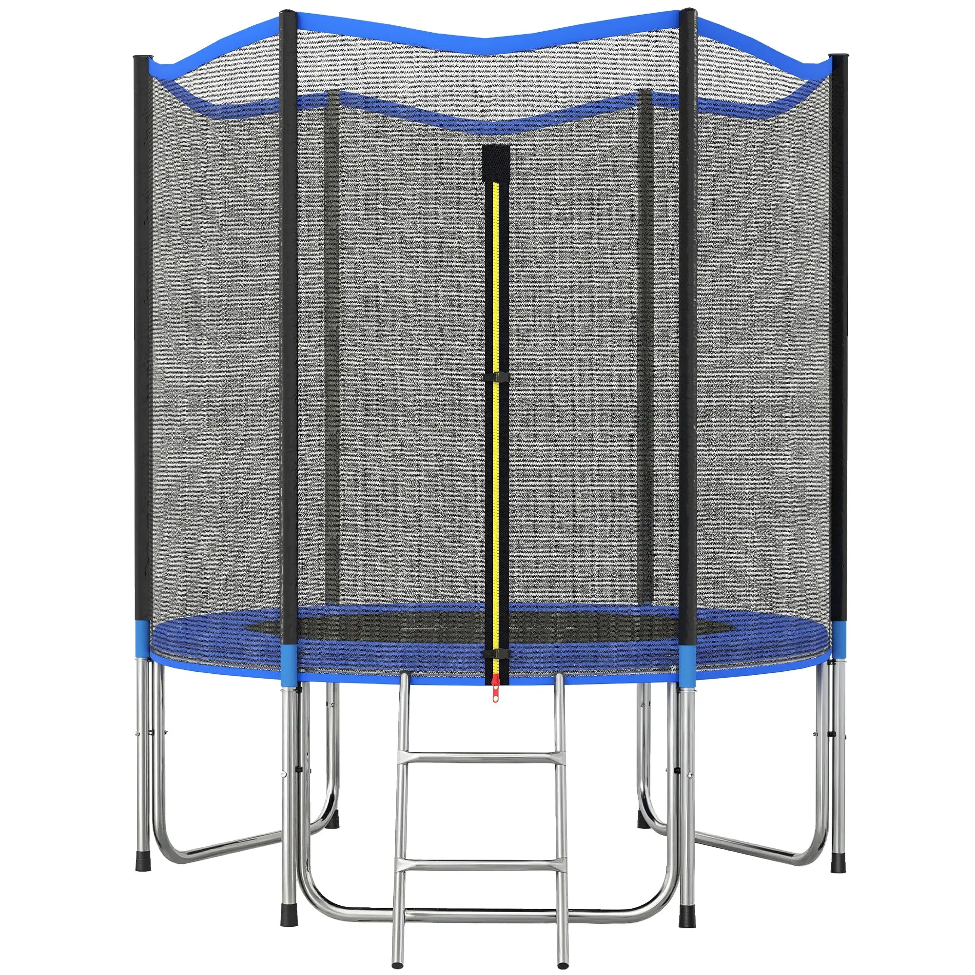 SPORTNOW Kids Outdoor Trampoline Ø183 cm (6 ft) — Safety Net, 2-Step Ladder, Spring Padding & Galvanized Steel Frame, 80 kg (176 lb) Capacity — Ages 6+
