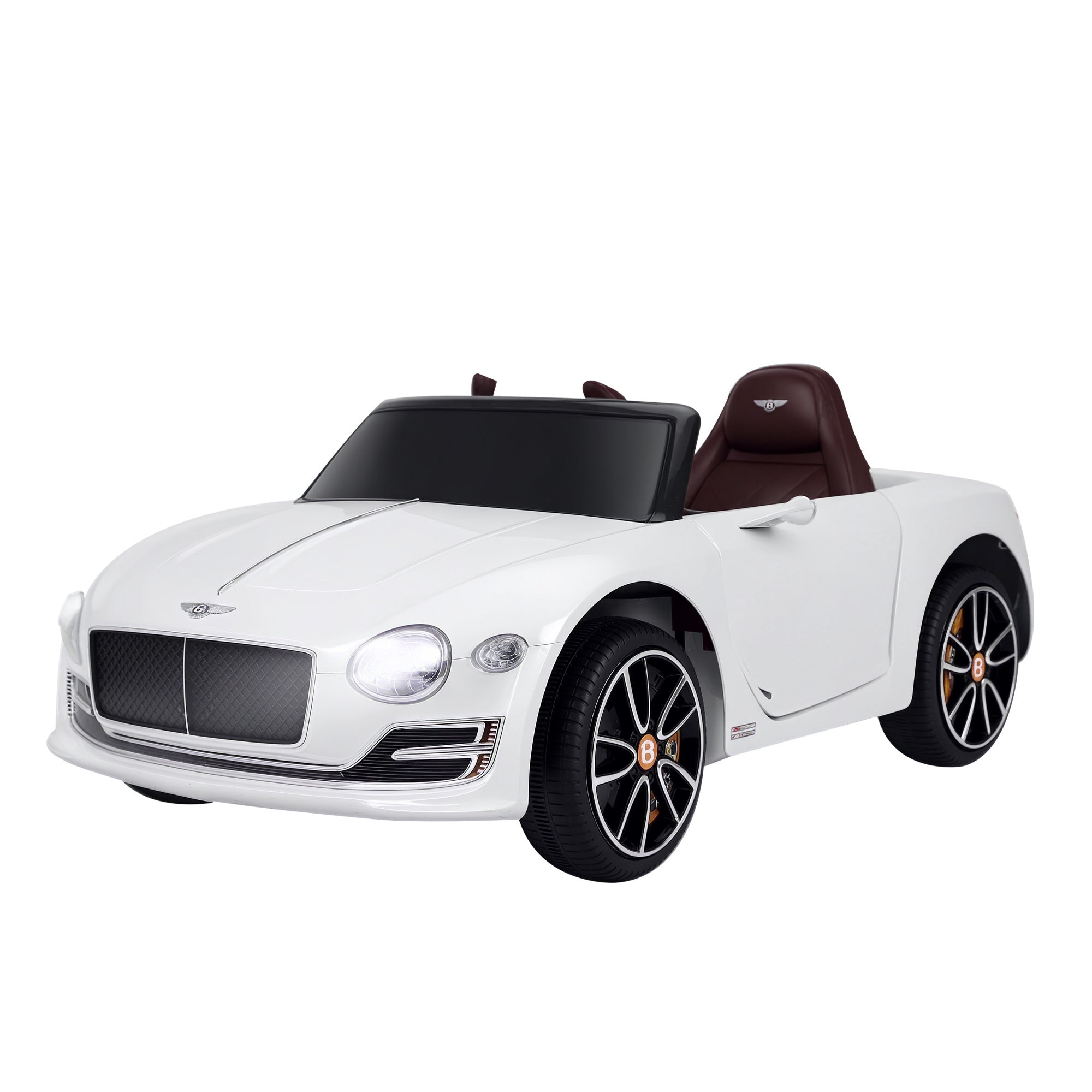 HOMCOM Bentley GT lizenzierten Elektrowagen fir Kanner mat Fernsteierung 2 x 390 Motoren Kanner Weiss 108 x 60 x 43 cm