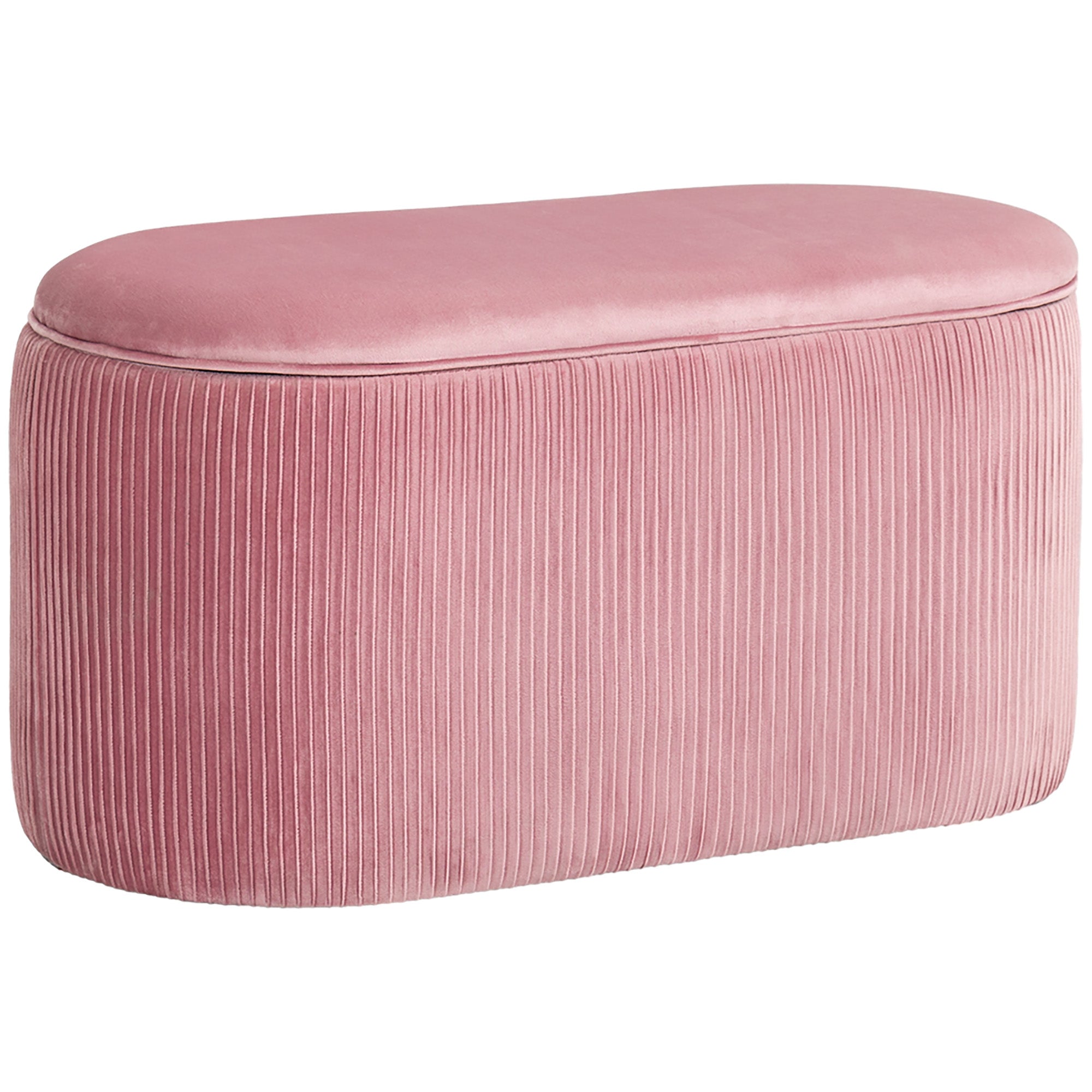 HOMCOM Polsterbank mat Lagerkëscht fir d'Wunnzëmmer - Franstesch Style - Elegant Rose - 81 x 40 x 41 cm