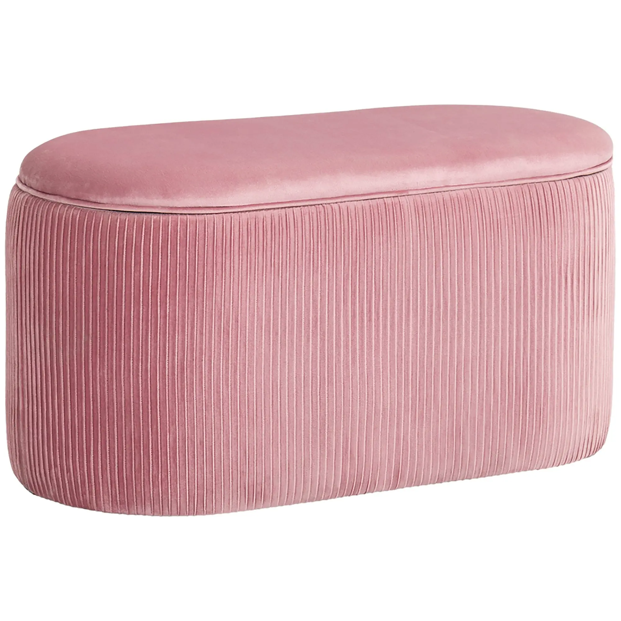 Upholstered Bench with Storage Chest for Living Room French Style Velvet Elegant Pink 81 x 40 x 41 cm