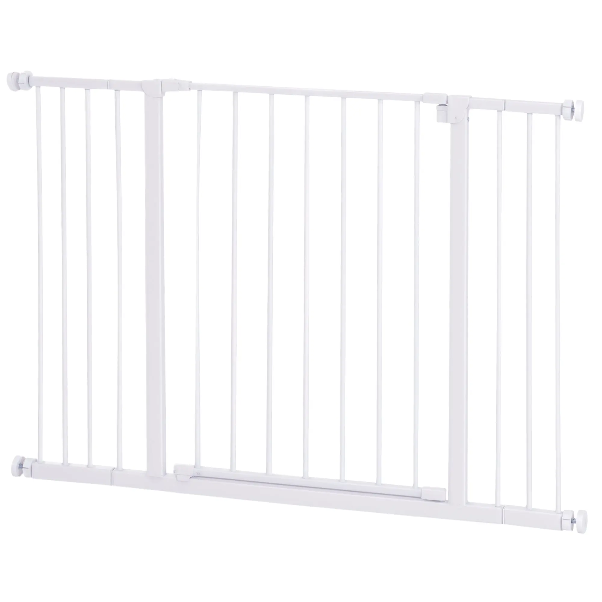 Door Safety Gate Stair Safety Gate with 10/15 cm Extension Door Gate without Drilling Stair Gate for Widths 76-82/86-97/101-107 cm One-Hand Opening Steel White