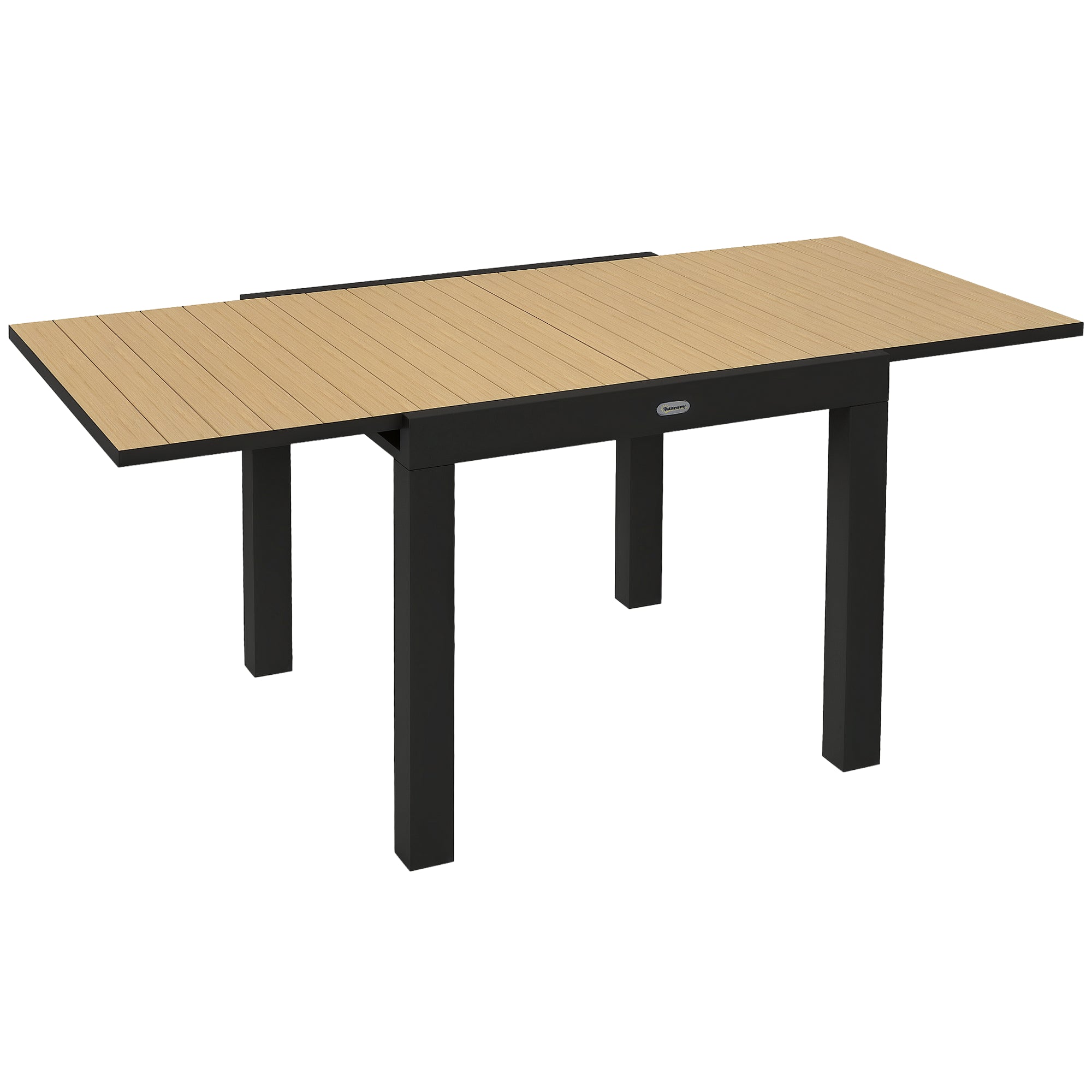 Garden Table Dining Table for 6 People Patio Table Expandable Balcony Table up to 70 kg Load Capacity Aluminum Yellow 81/162 x 80 x 75 cm
