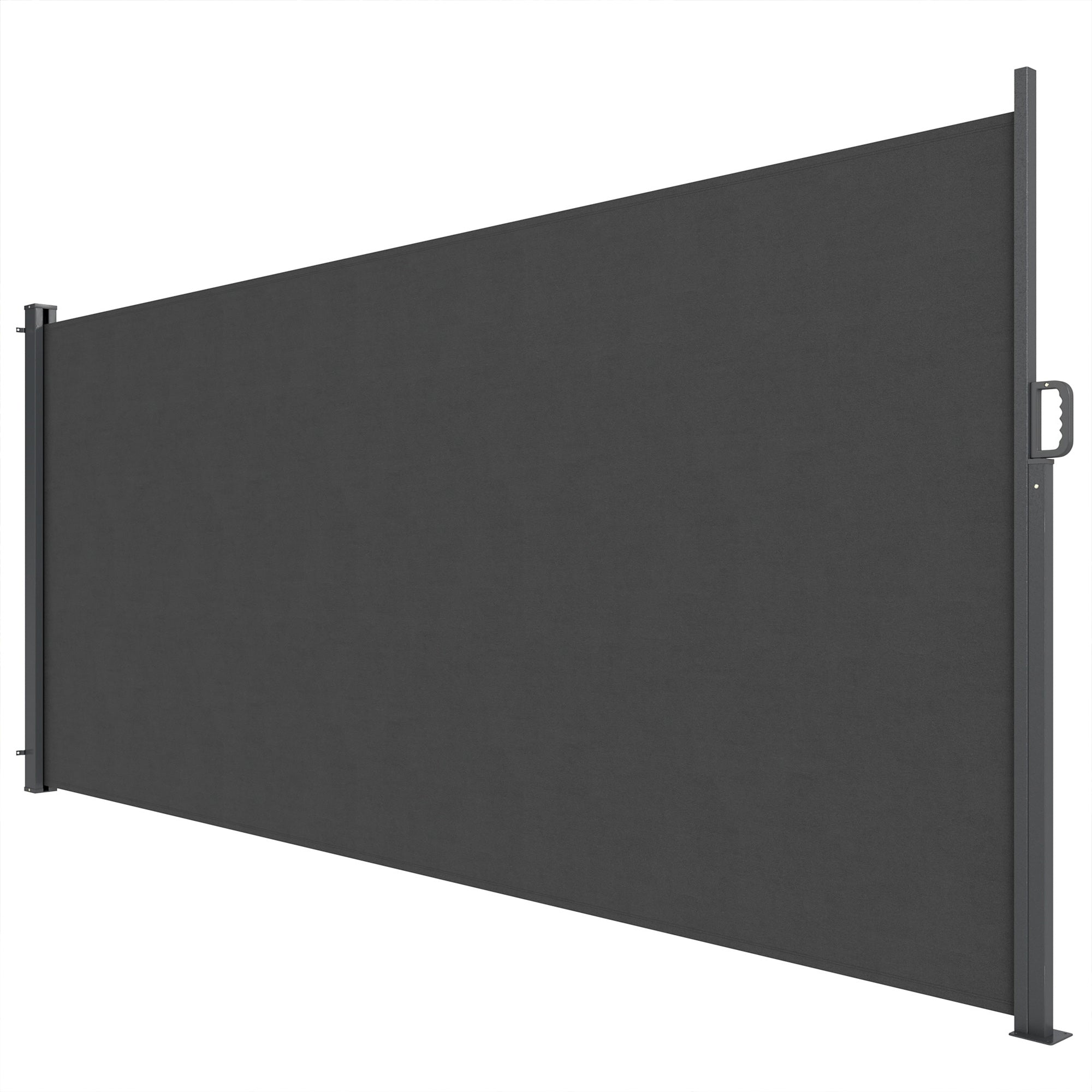 Outsunny ausziehbare, blickdichte Seitenmarkise — Sichtschutz, UPF 50+, wasserabweisend, 420 x 185 cm — Dunkelgrau