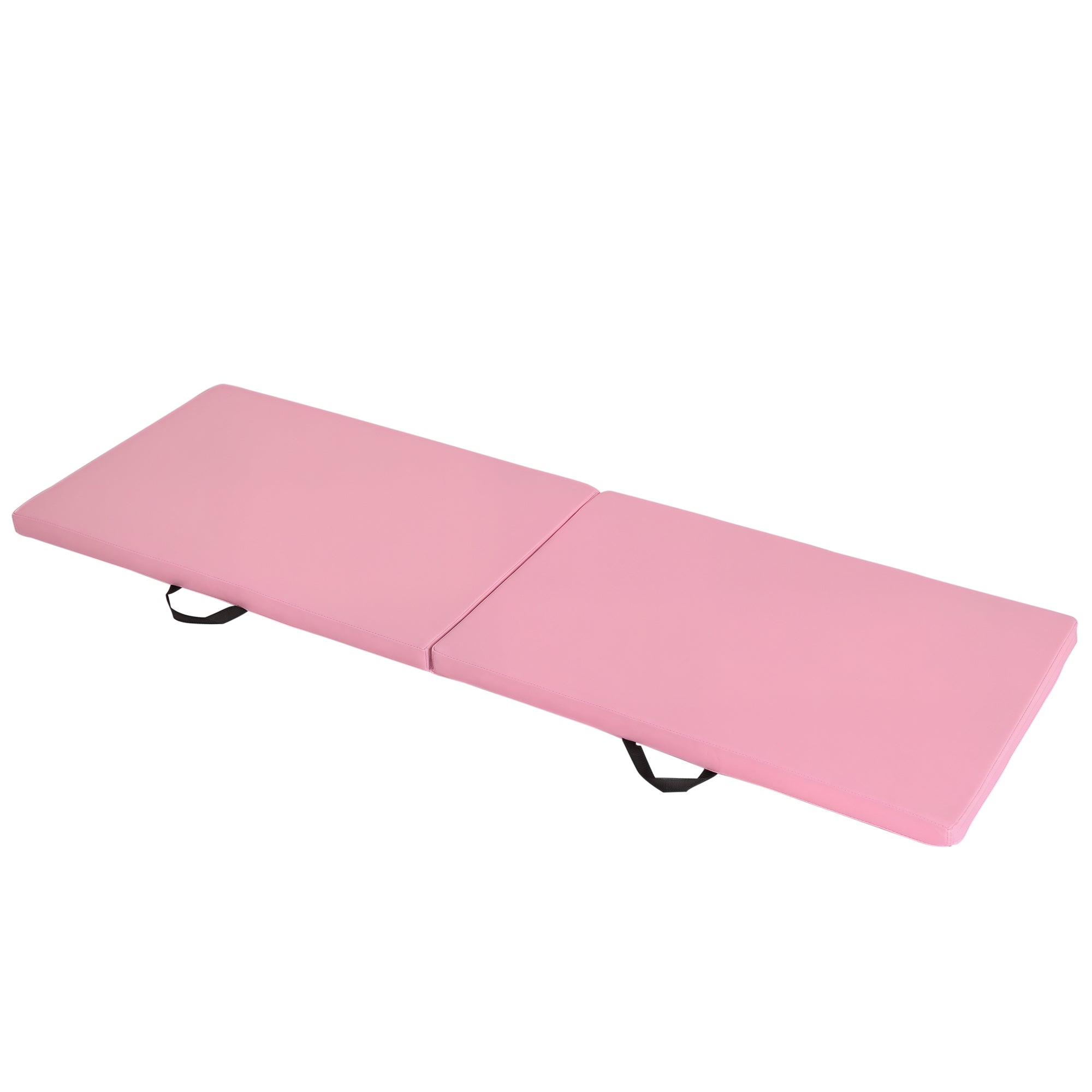HOMCOM Skládací Cvičební Podložka pro Gymnastiku, Jógu a Pilates 180L x 60W x 5H cm Růžová