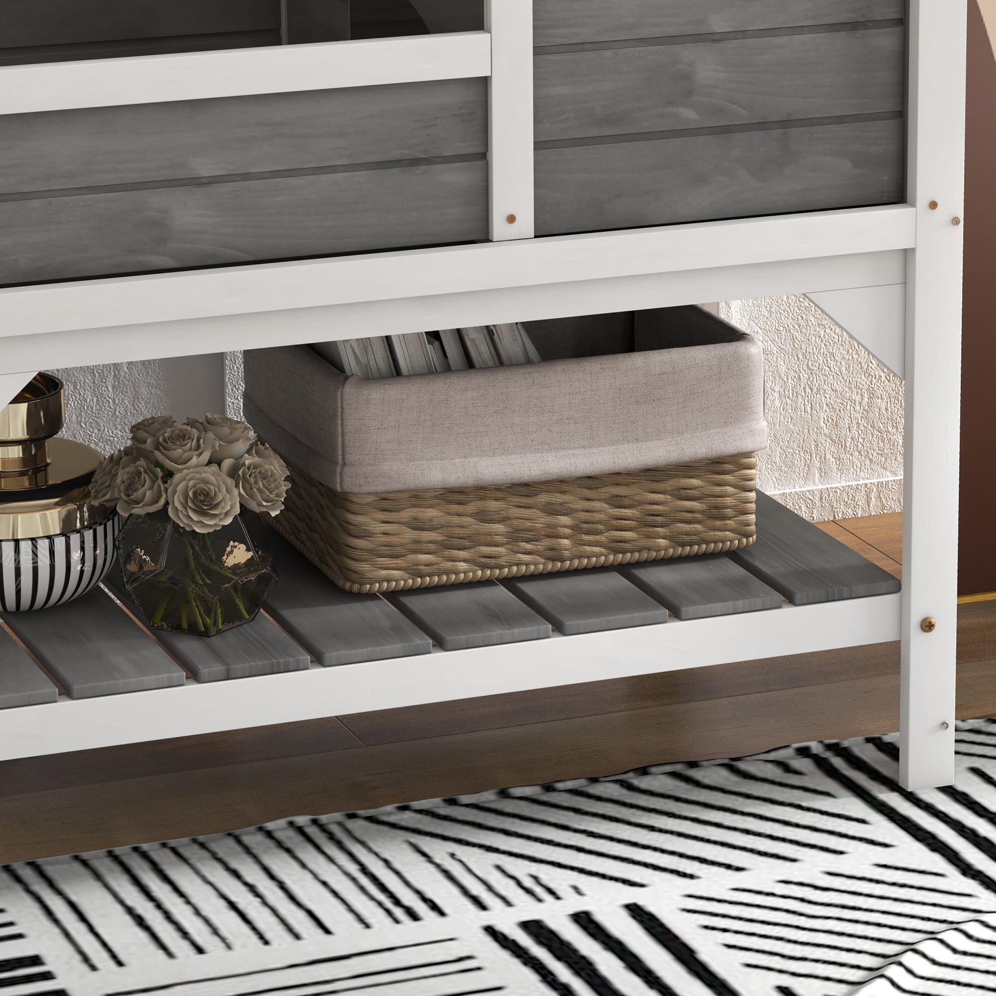Turtle House Enclosure on Stilts with Storage Shelf - Made of Fir Wood - Indoor and Outdoor - Dim. 103H x 84L x 51W cm light gray