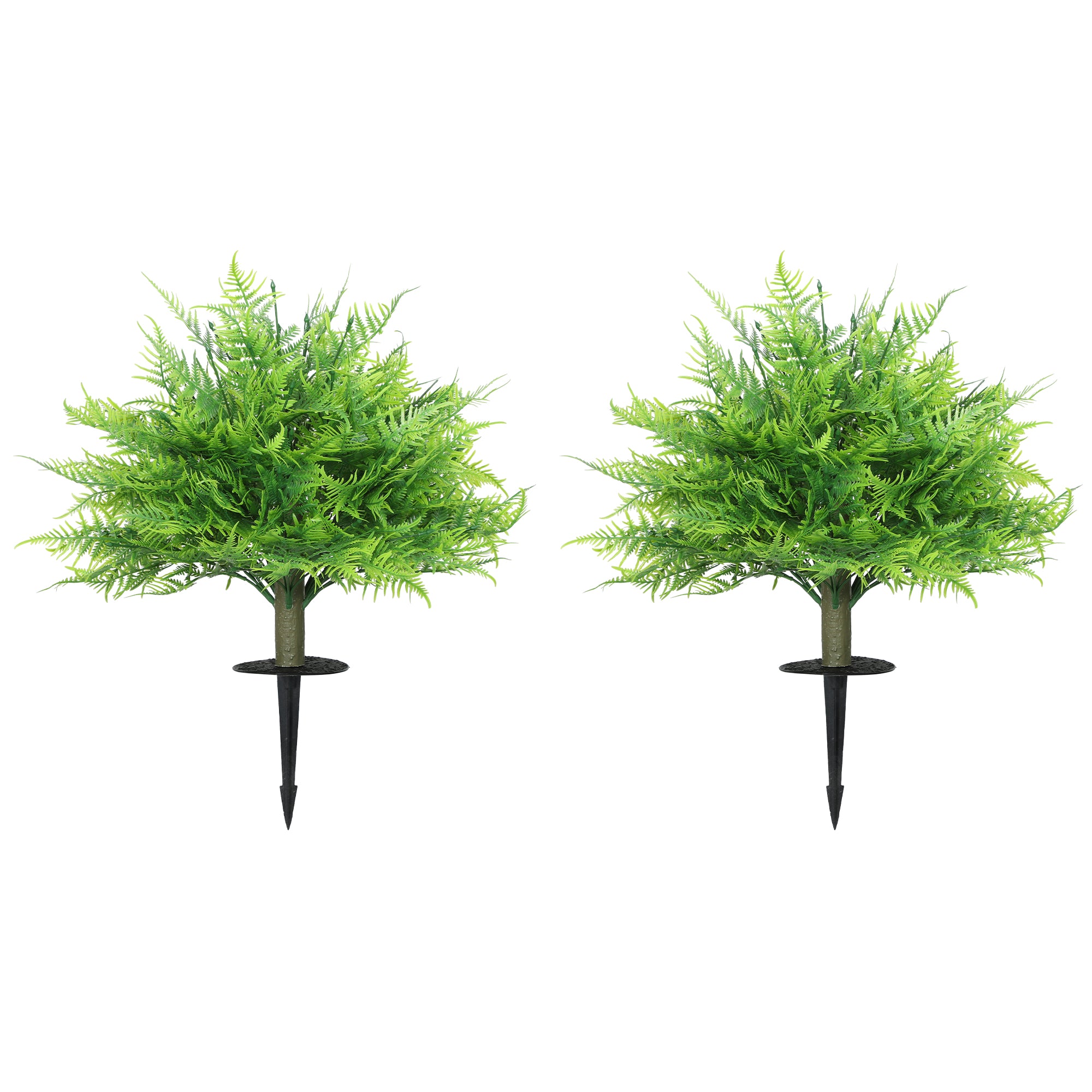 HOMCOM Lot de 2 fougères de Boston artificielles 60 cm en pot — Plantes artificielles réalistes pour salon, chambre, jardin, bureau, cadeau