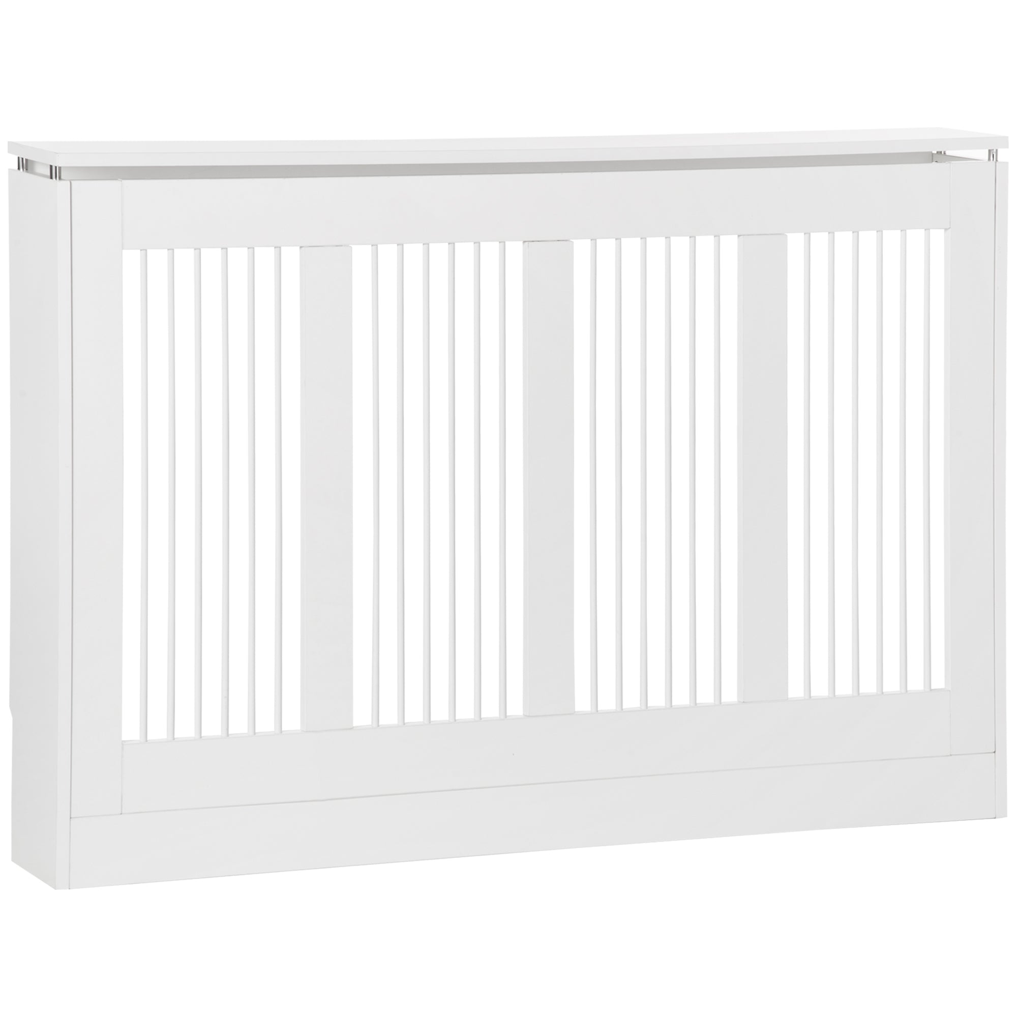 HOMCOM Модерна и елегантна решетка за радиатор, MDF и стомана, 120x18x84см, Бял