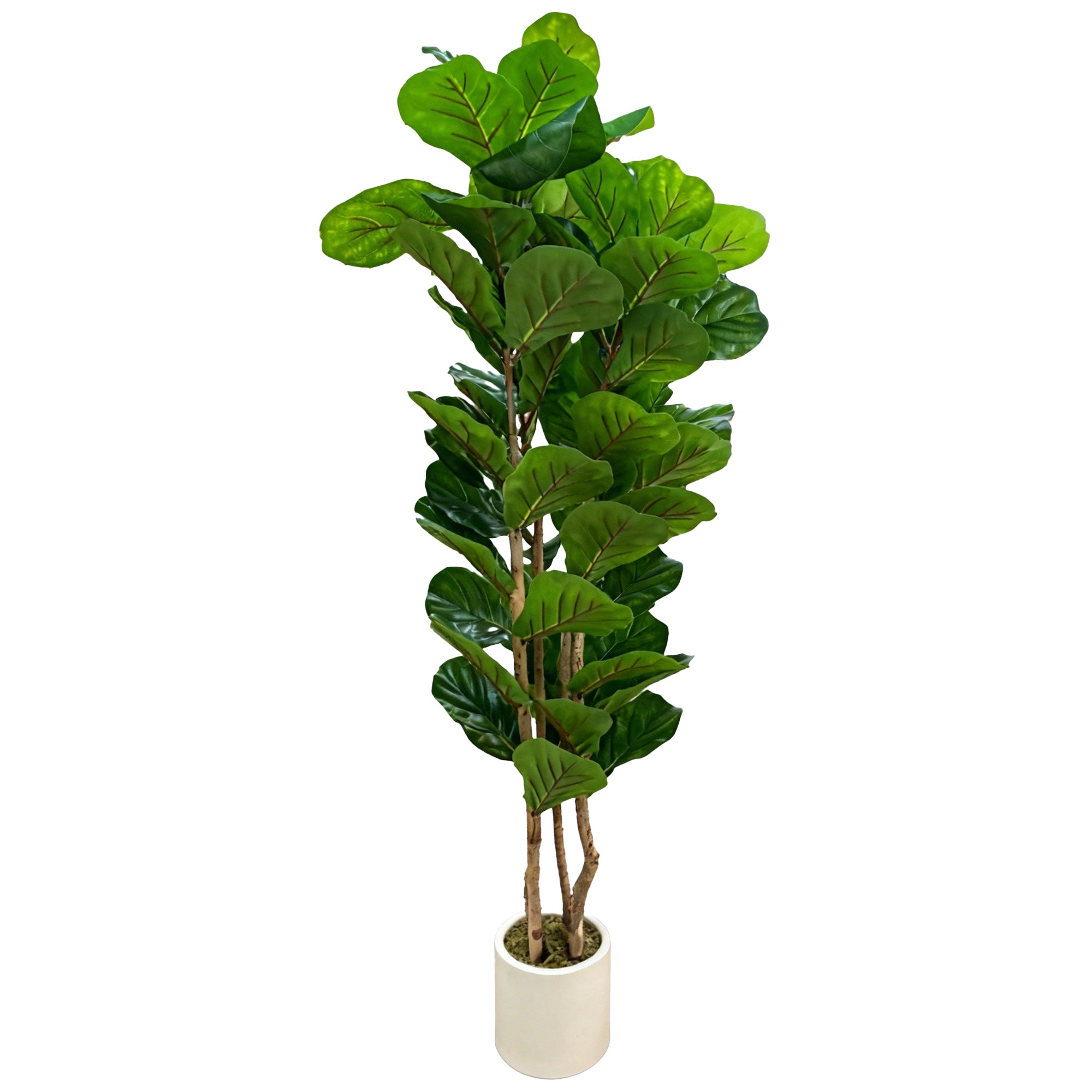 Artificial Fiddle Leaf Fig Tree, 150 cm (59 in) – 71 Leaves, Solid Wood Trunk, Pre-Potted Faux Plant, Lifelike Plastic Foliage for Living Room, Bedroom, Office, Garden