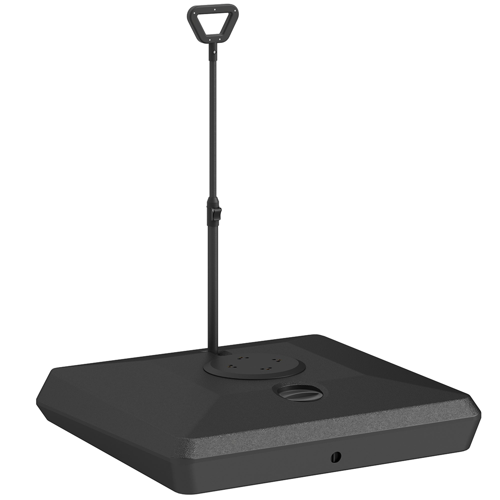 Umbrella Stand for up to 160 kg Fillable Cantilever Umbrella Stand, Umbrella Stand with Wheels, Handle Square Umbrella Holder Umbrella Weight Stand for Umbrella 135/140/160mm, for Balcony Black