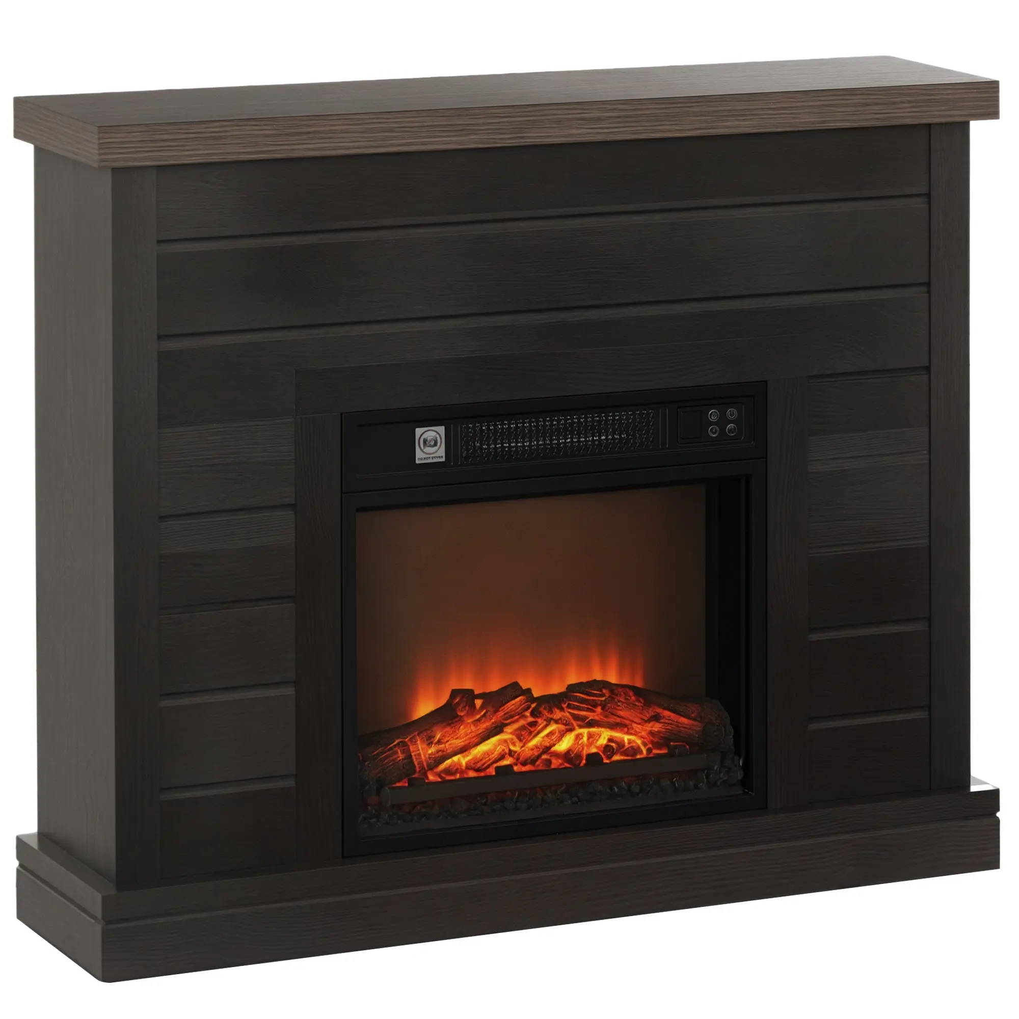 1800W Electric Fireplace Decorative Fireplace with Flame Effect Remote Control Weekly Timer Overheat Protection for 323 sq. ft. Dark Gray