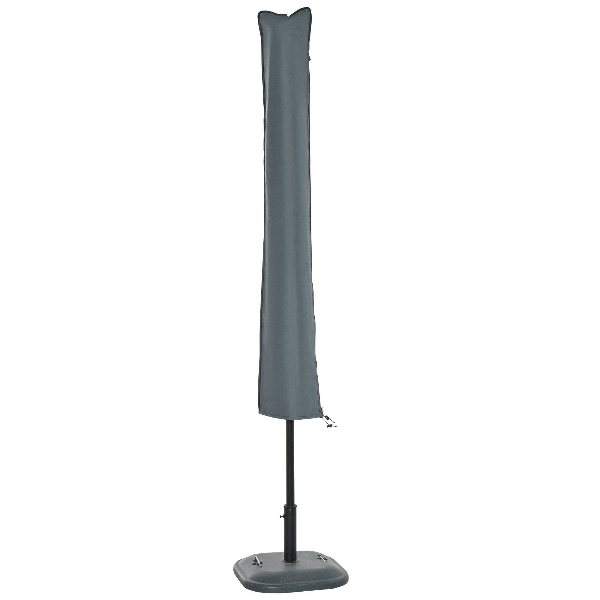 Umbrella Cover Umbrella Protective Cover, Weatherproof, Fixing Strap, Zipper, Oxford Polyester, Gray, 178 x 25/35 cm