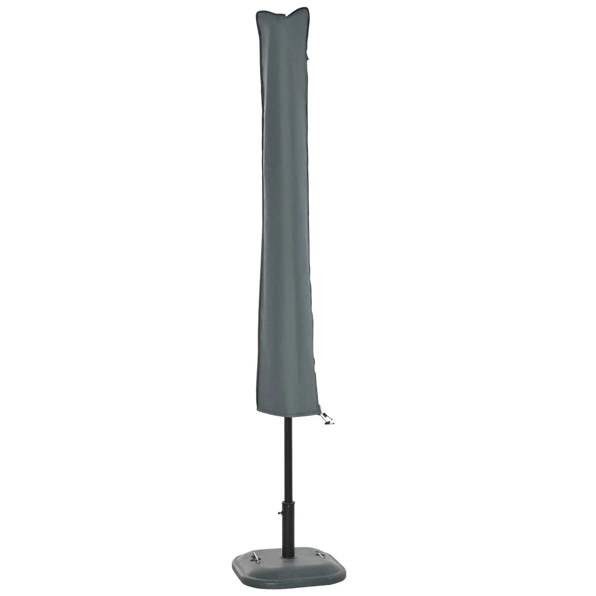 Umbrella Cover Umbrella Protective Cover, Weatherproof, Fixing Strap, Zipper, Oxford Polyester, Gray, 178 x 25/35 cm