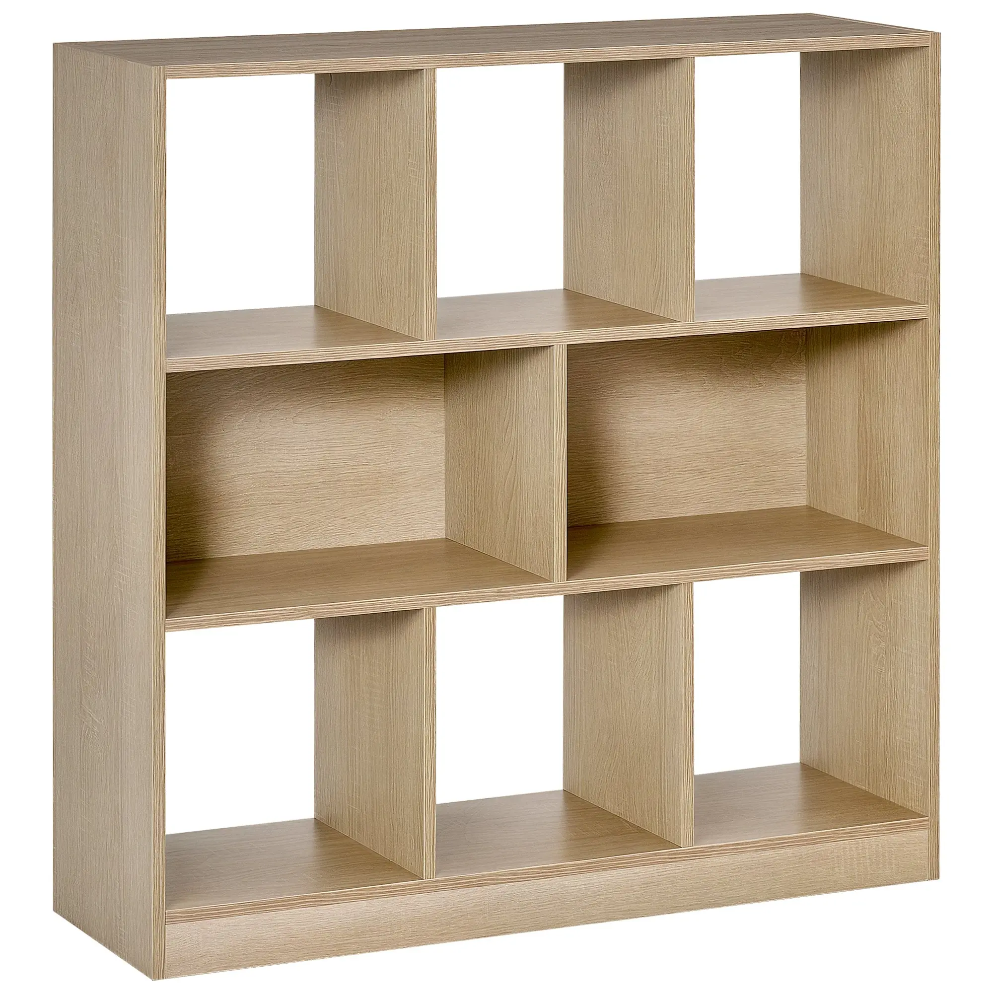 Bookshelf 3-Tier Storage Shelf Office Display Shelf for Home Office Living Room Oak 97.5 x 30 x 100 cm