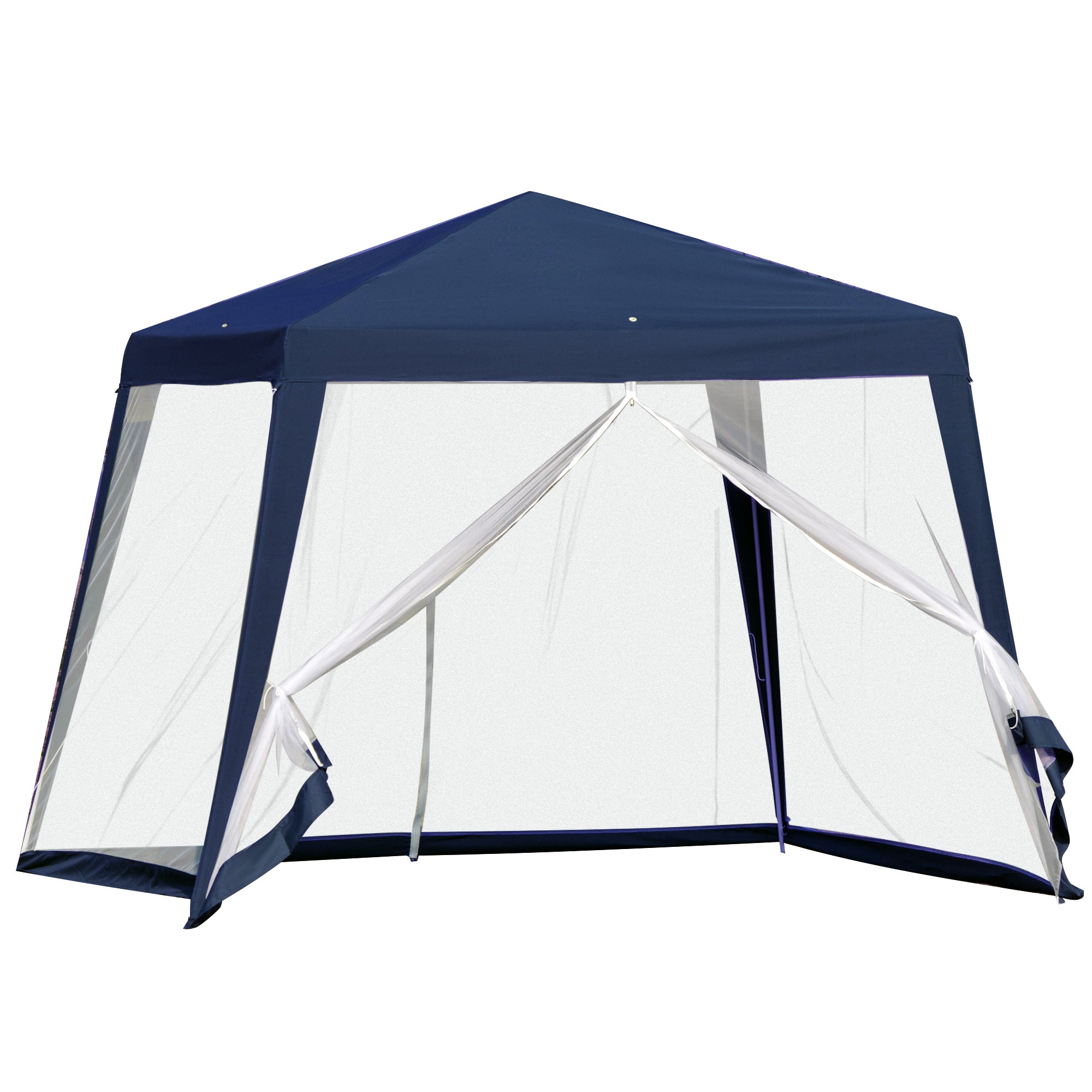 Garden Pavilion Gazebo Party Tent Weatherproof Tent with Mosquito Net Metal + Polyester Blue 3 x 3 m