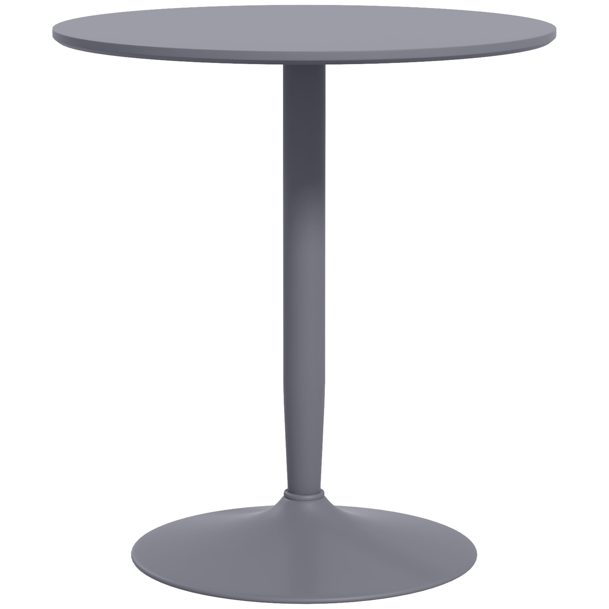 Dining Table, Round Kitchen Table, Modern Dining Table for 2 Persons, Bar Table Pedestal Table with Steel Leg, Non-Slip Footrest, Coffee Table for Living Room, ?70 x 75 cm, Gray